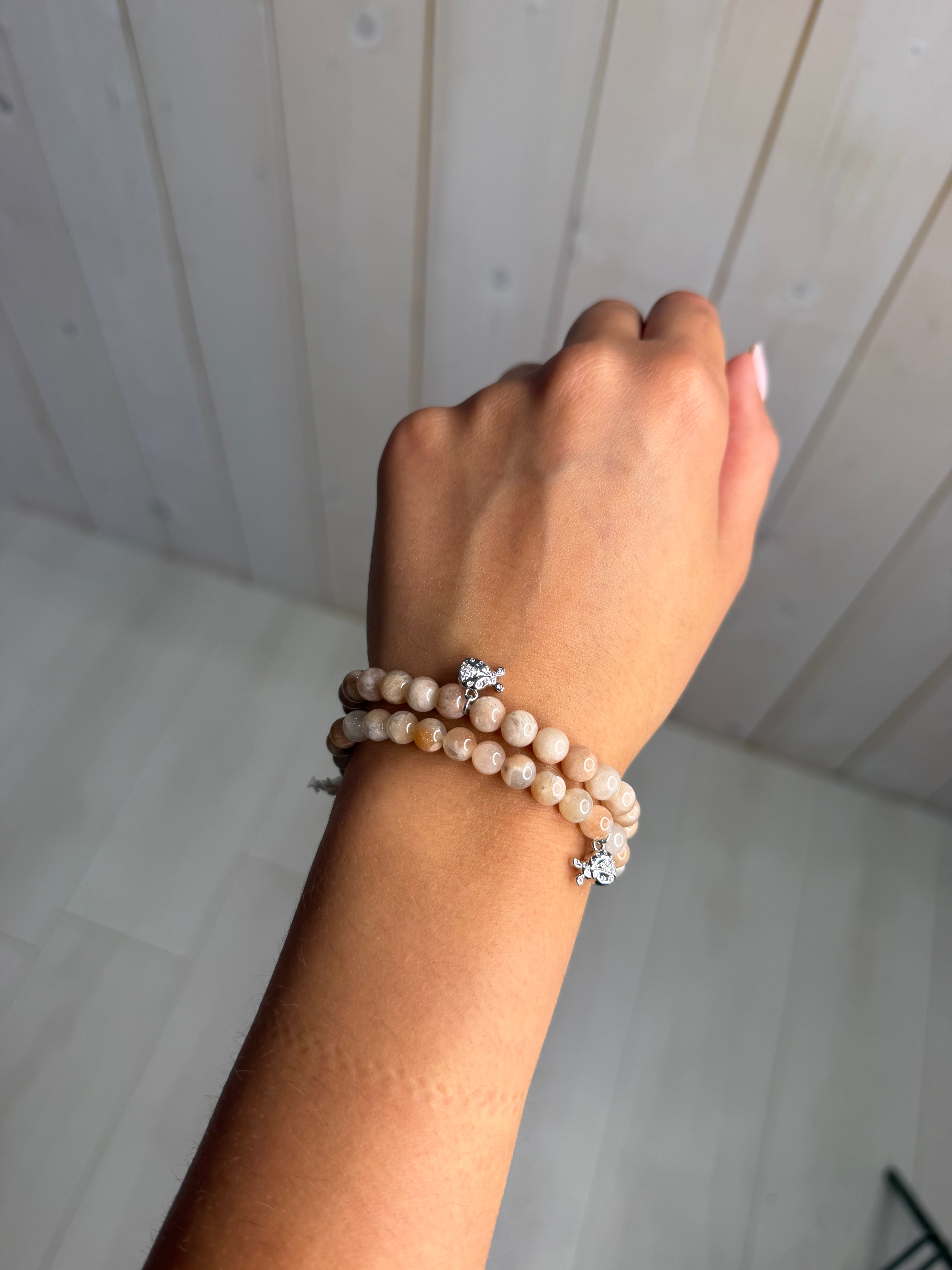 Sunstone Bracelet with ladybird