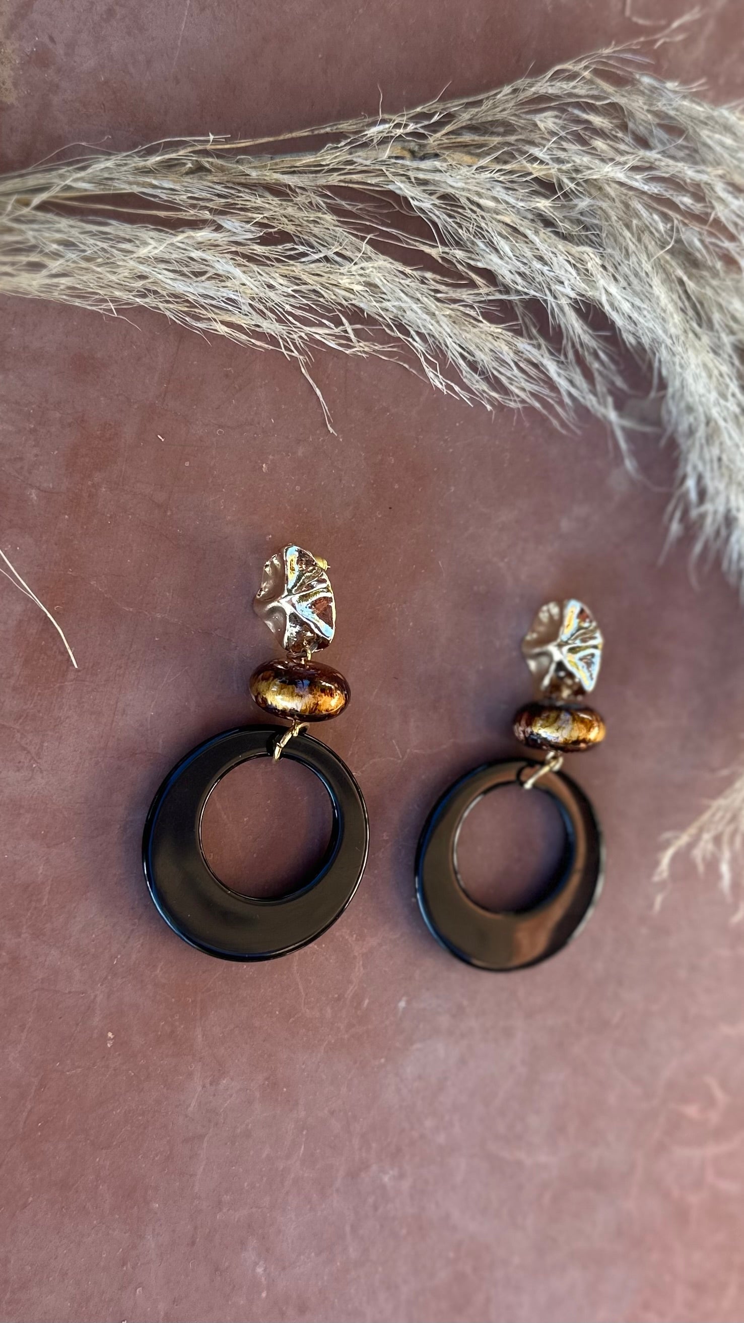 Luba Black Loop Earrings