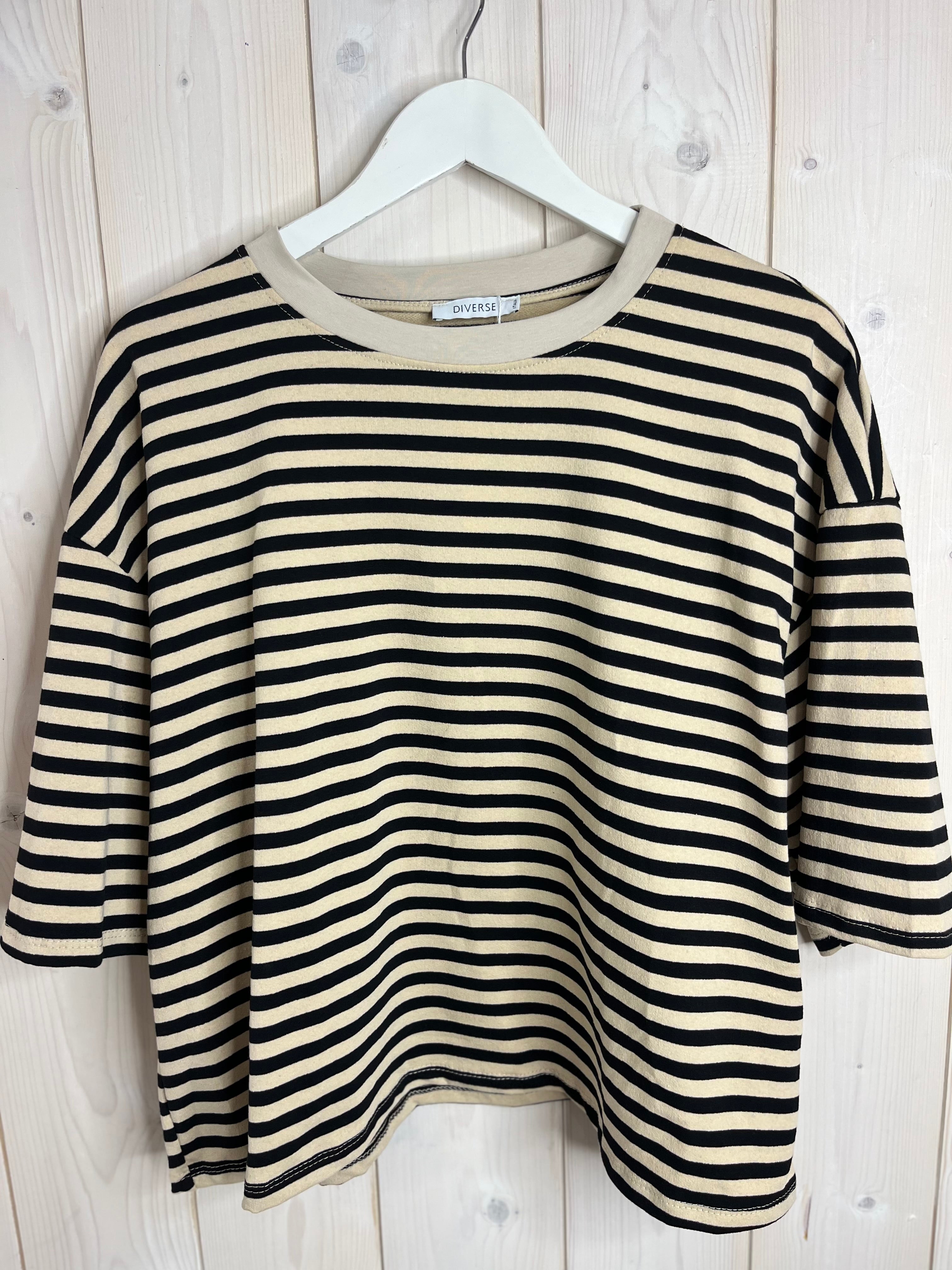Lottie Striped 3/4 Sleeve Tee