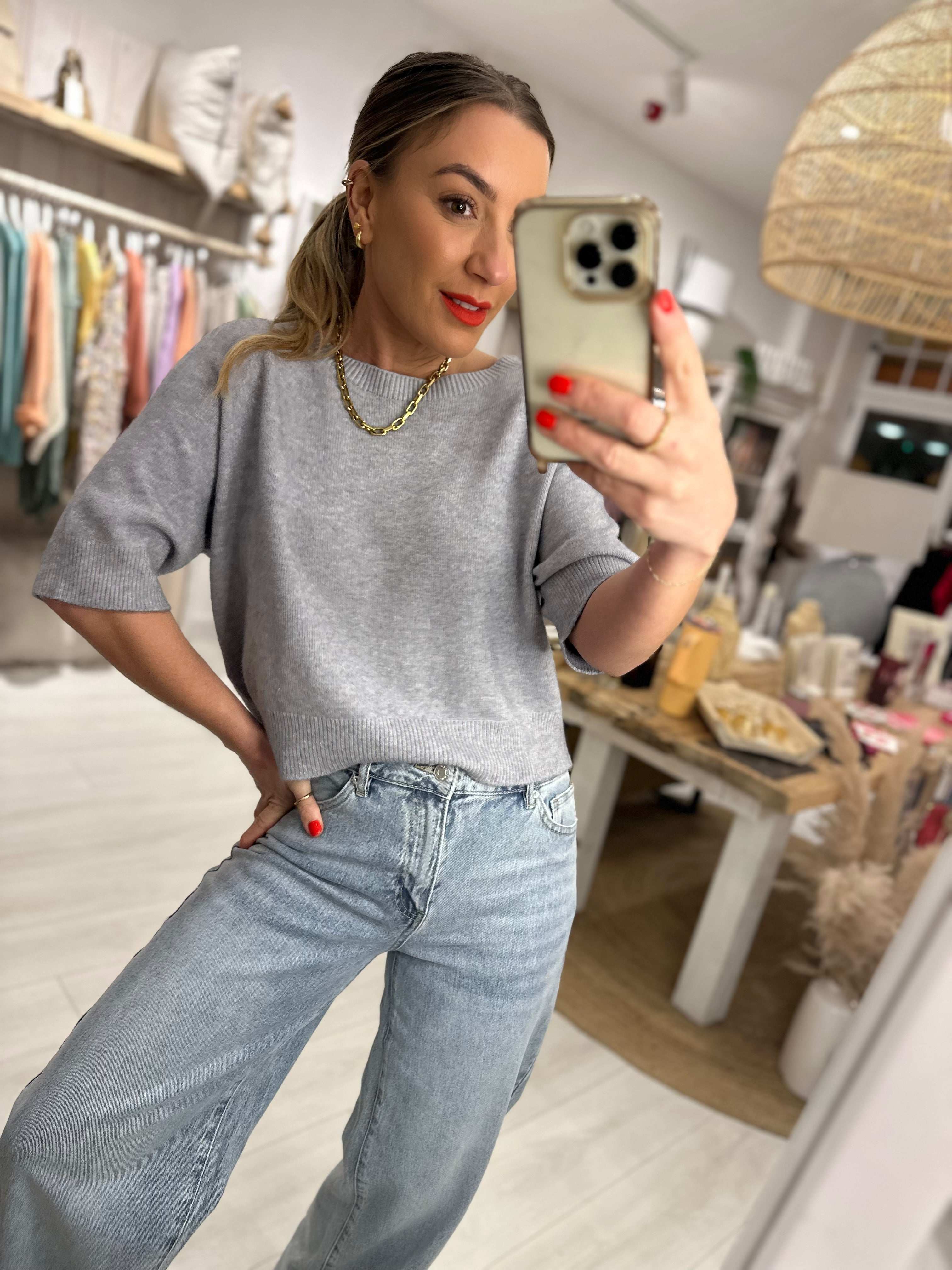 Luxe Round Neck Boxy Knit