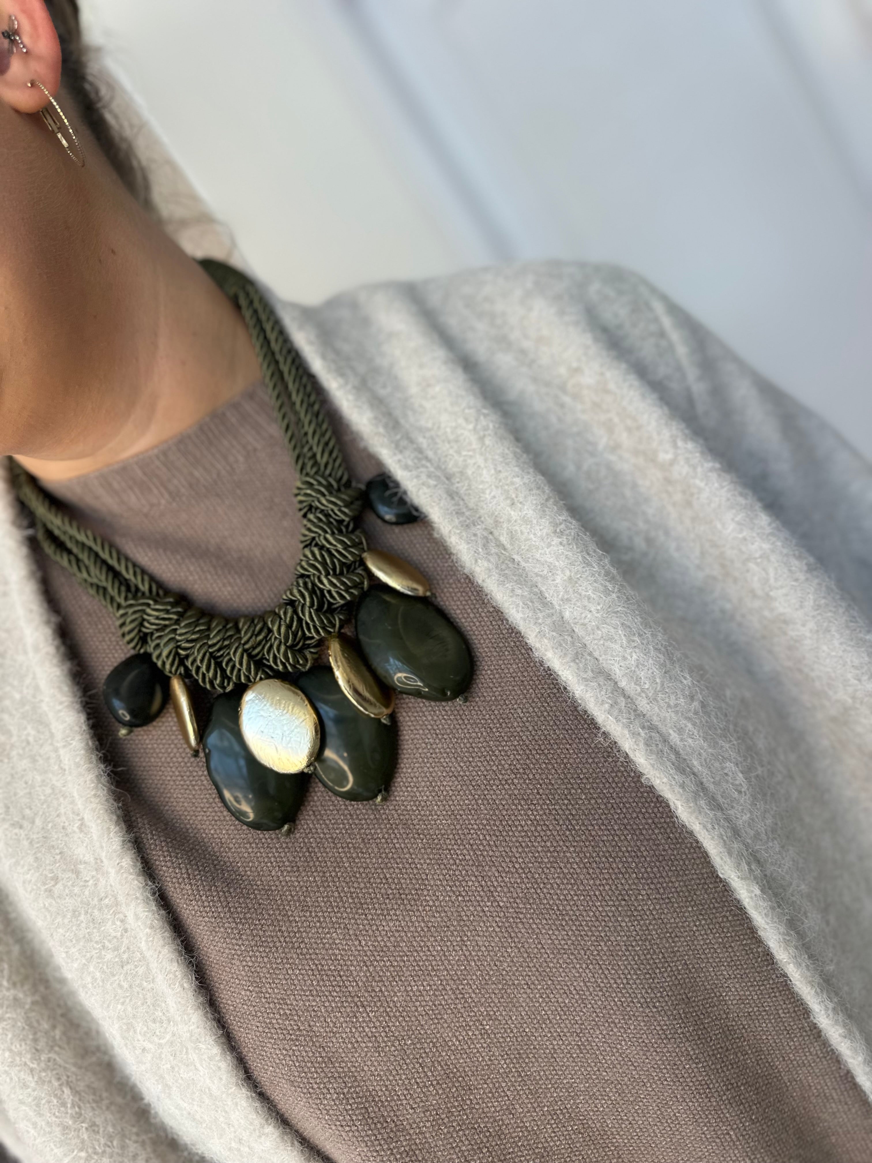 Resin Oversized Beaded Rope Necklace