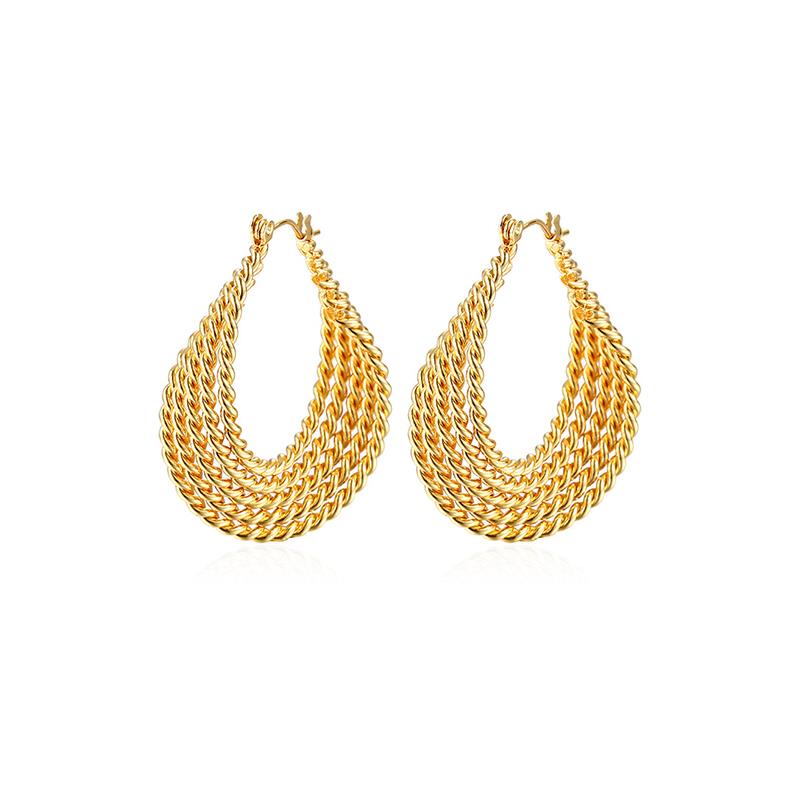 Multi Twisted Strand Hoop in Gold - 18kt Gold Plated Steel