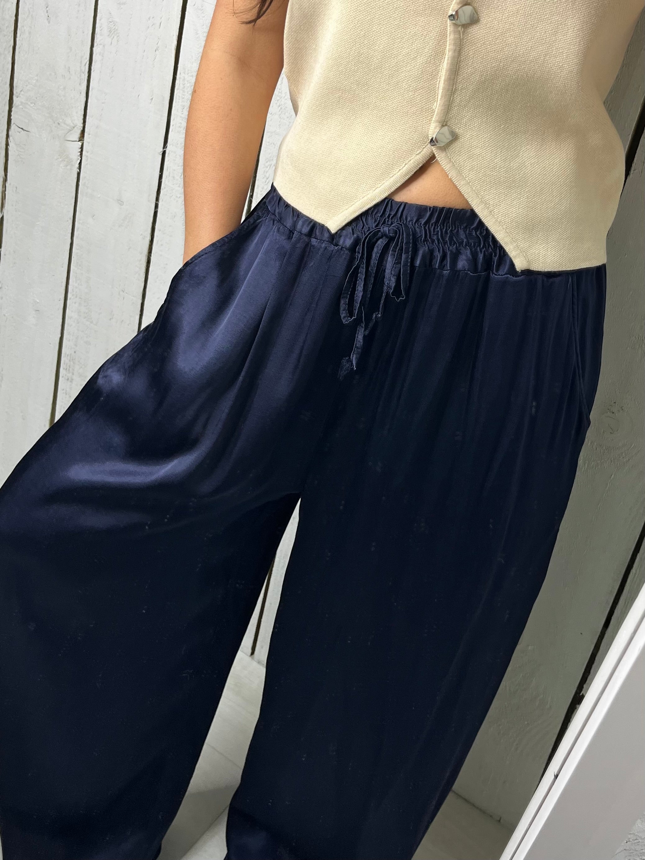 Ivy Satin Wide Leg Trouser