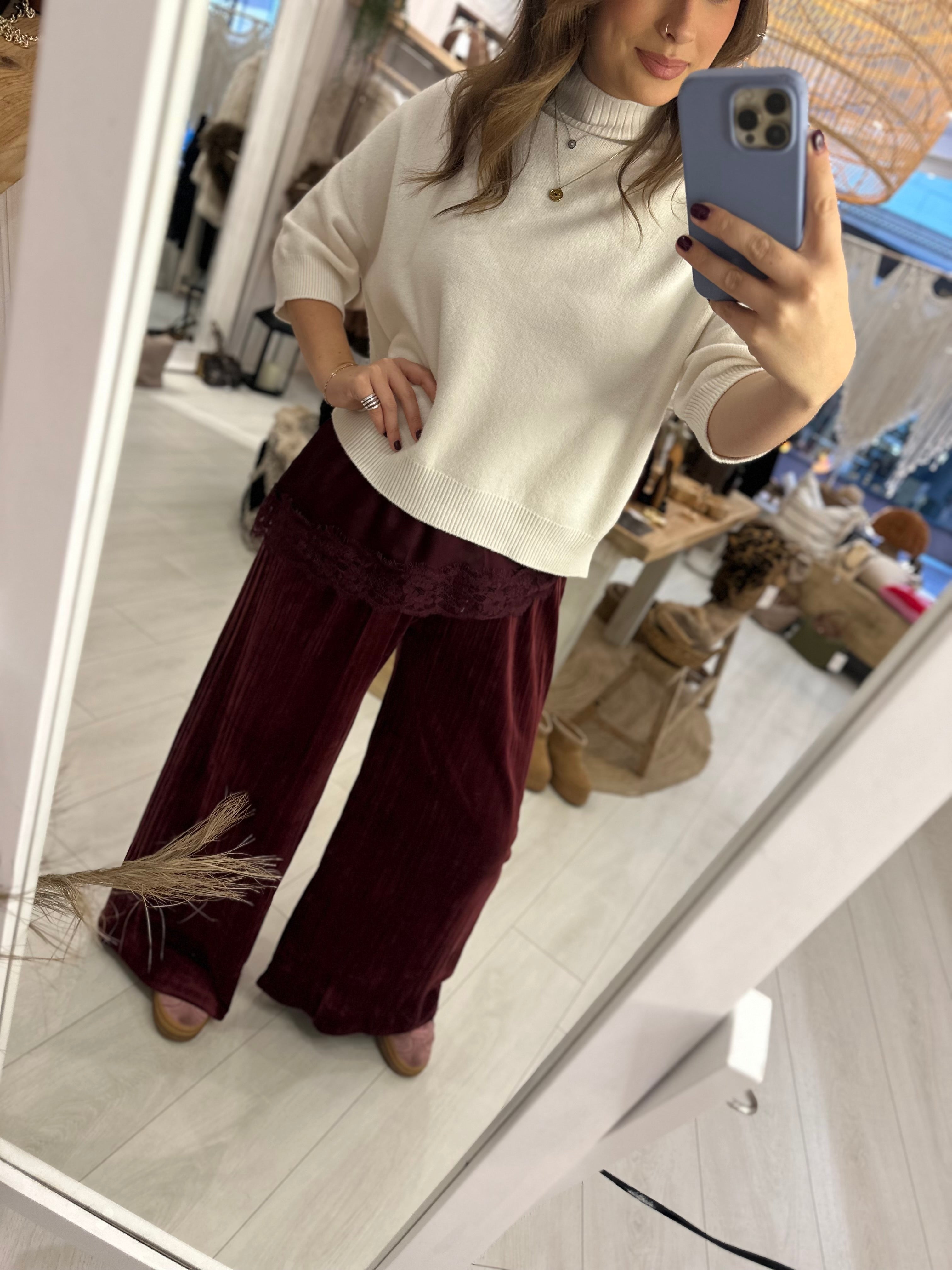 Willow Velvet Wide Leg Trousers