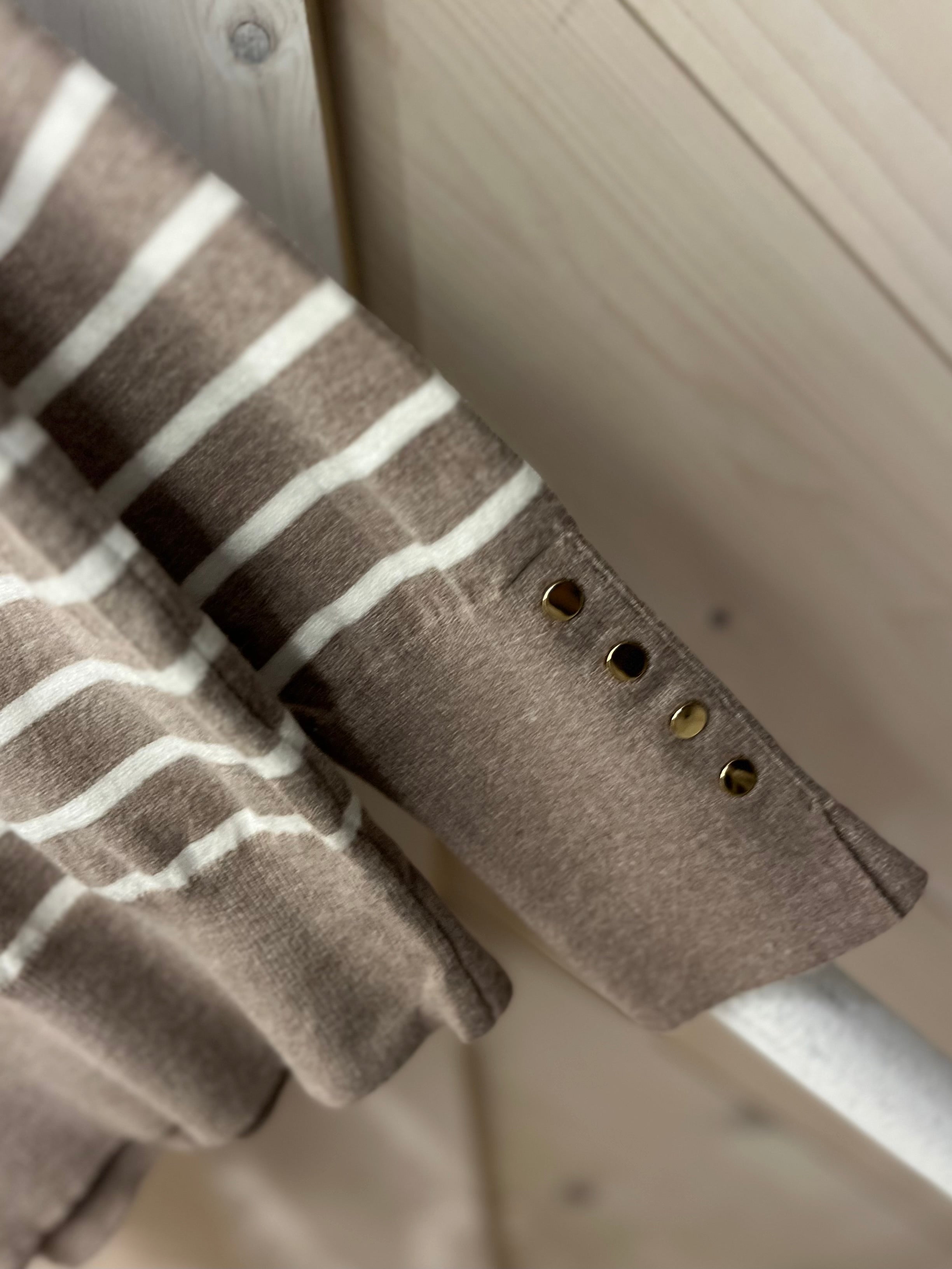 Elsie Striped High Neck Top