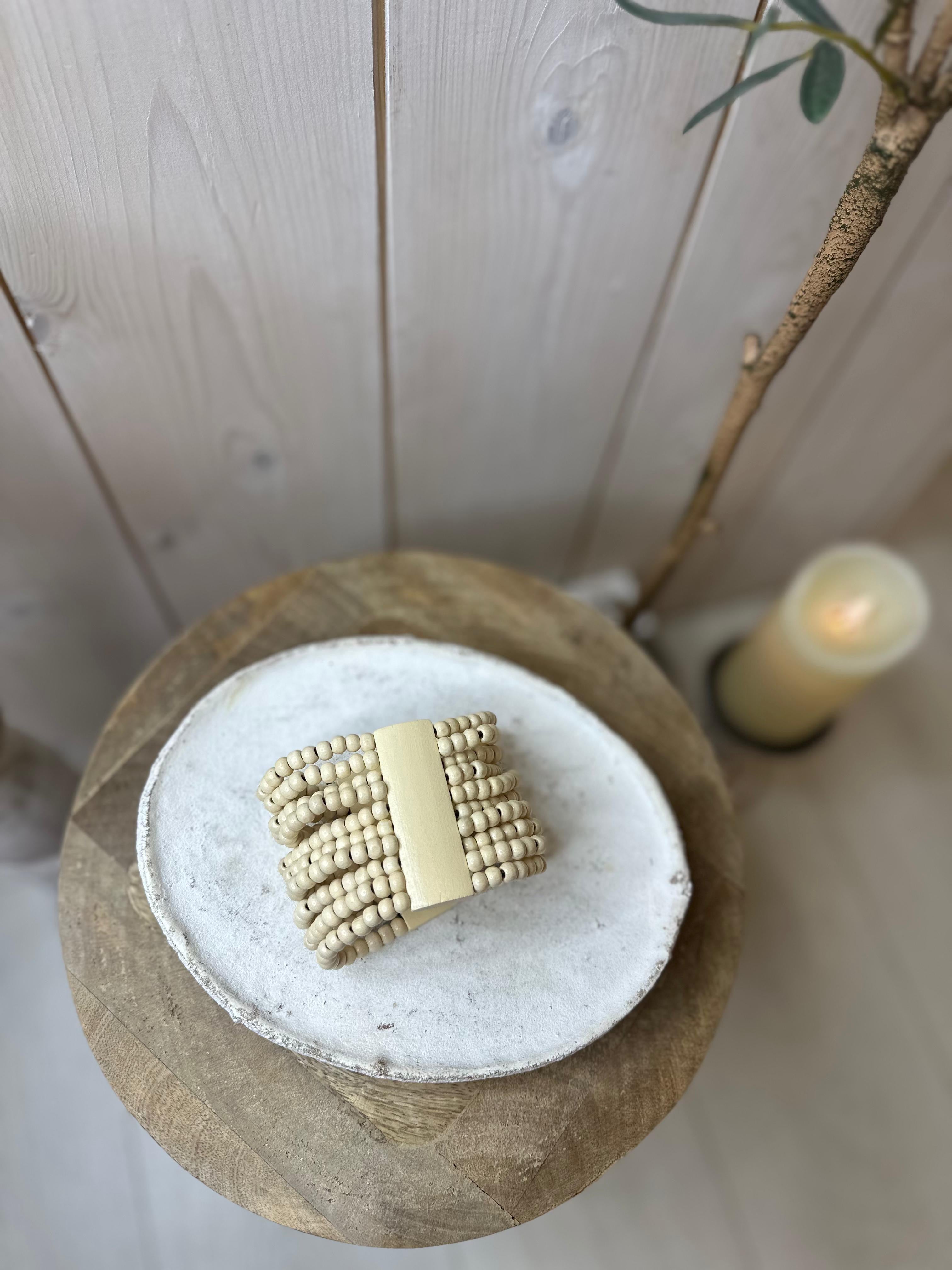 Wood Beaded Cuff Bracelet