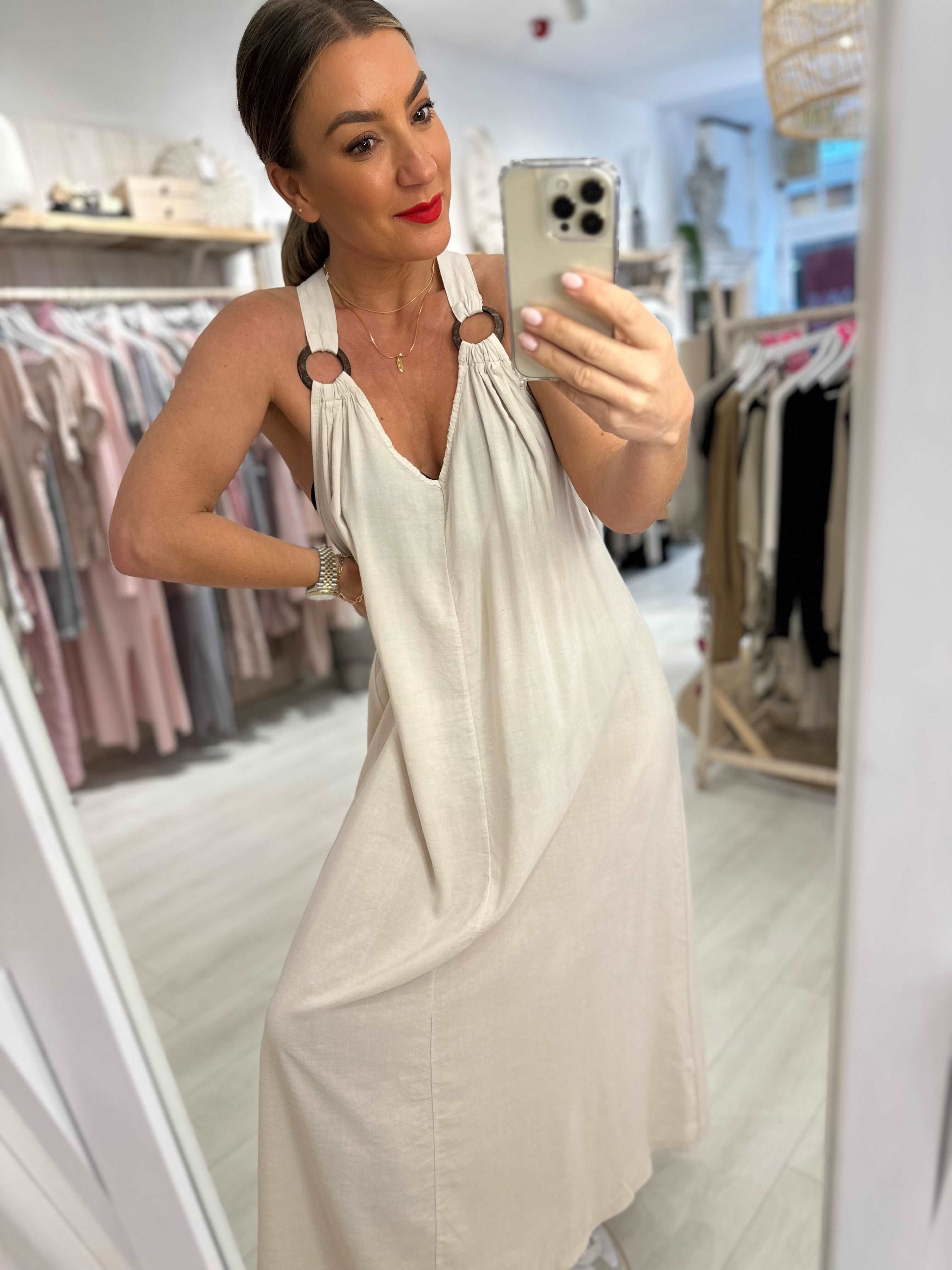 Vina Wooden Detail Dress