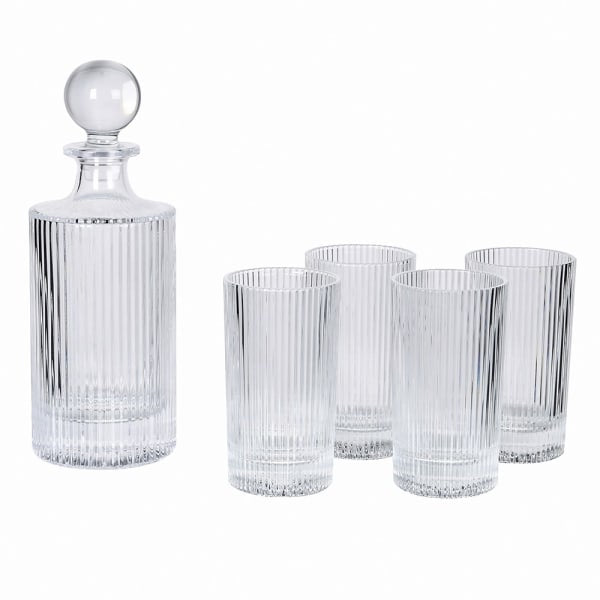 Ribbed Decanter Set