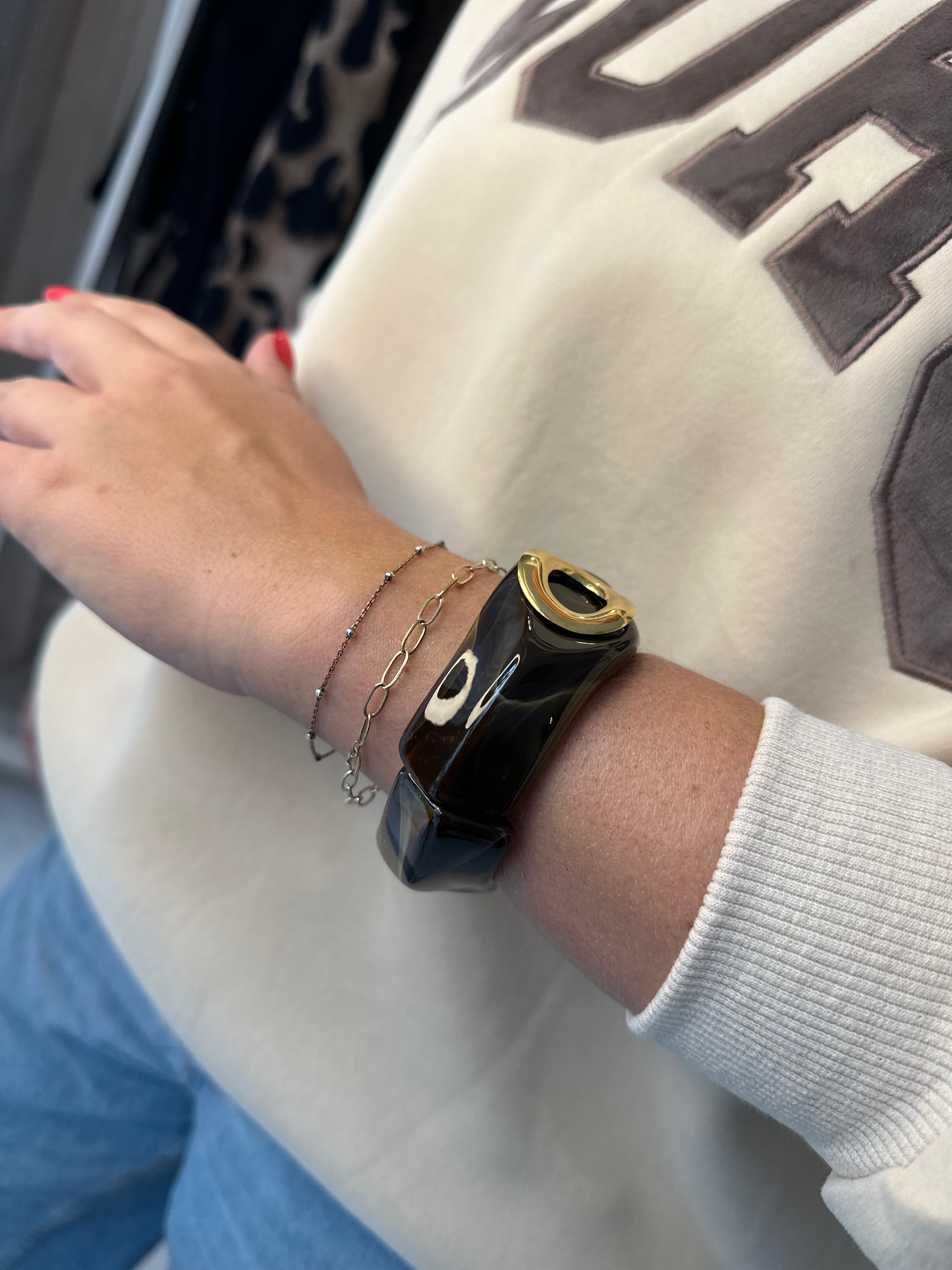 Resin Gold Detail Bangle