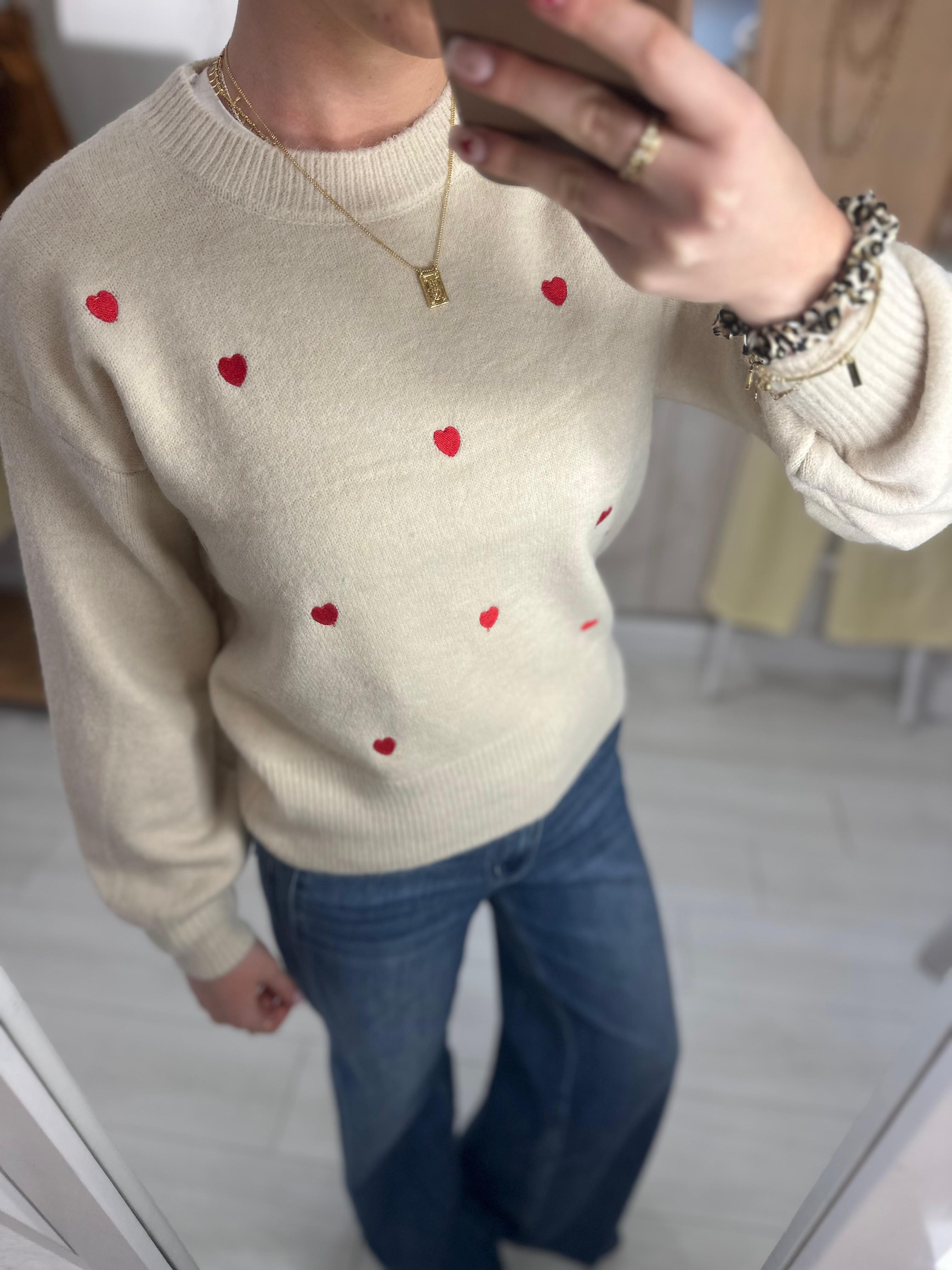 Last True Angel: Heart Embroidered Jumper