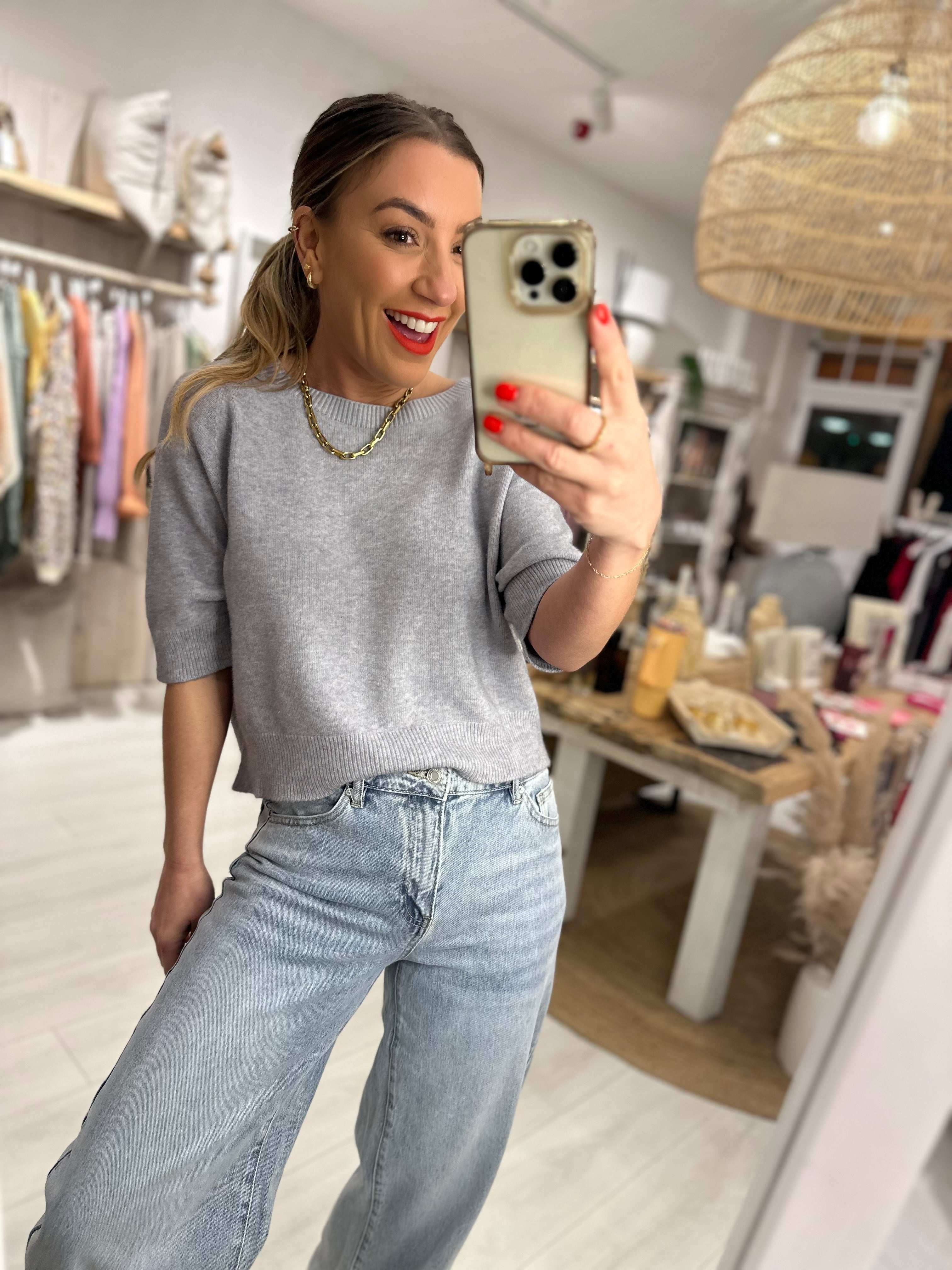 Luxe Round Neck Boxy Knit
