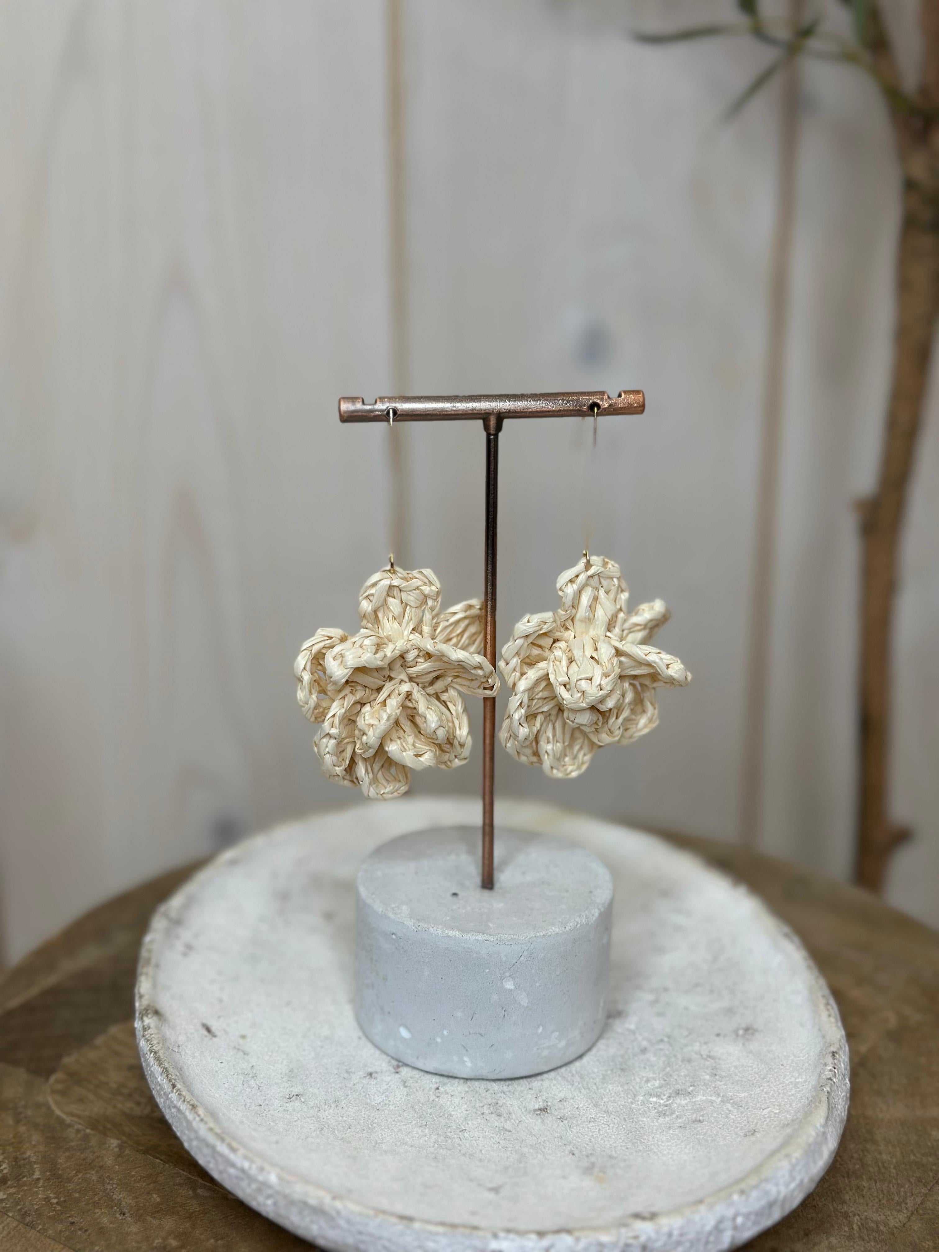 Taffeta Flower Earrings