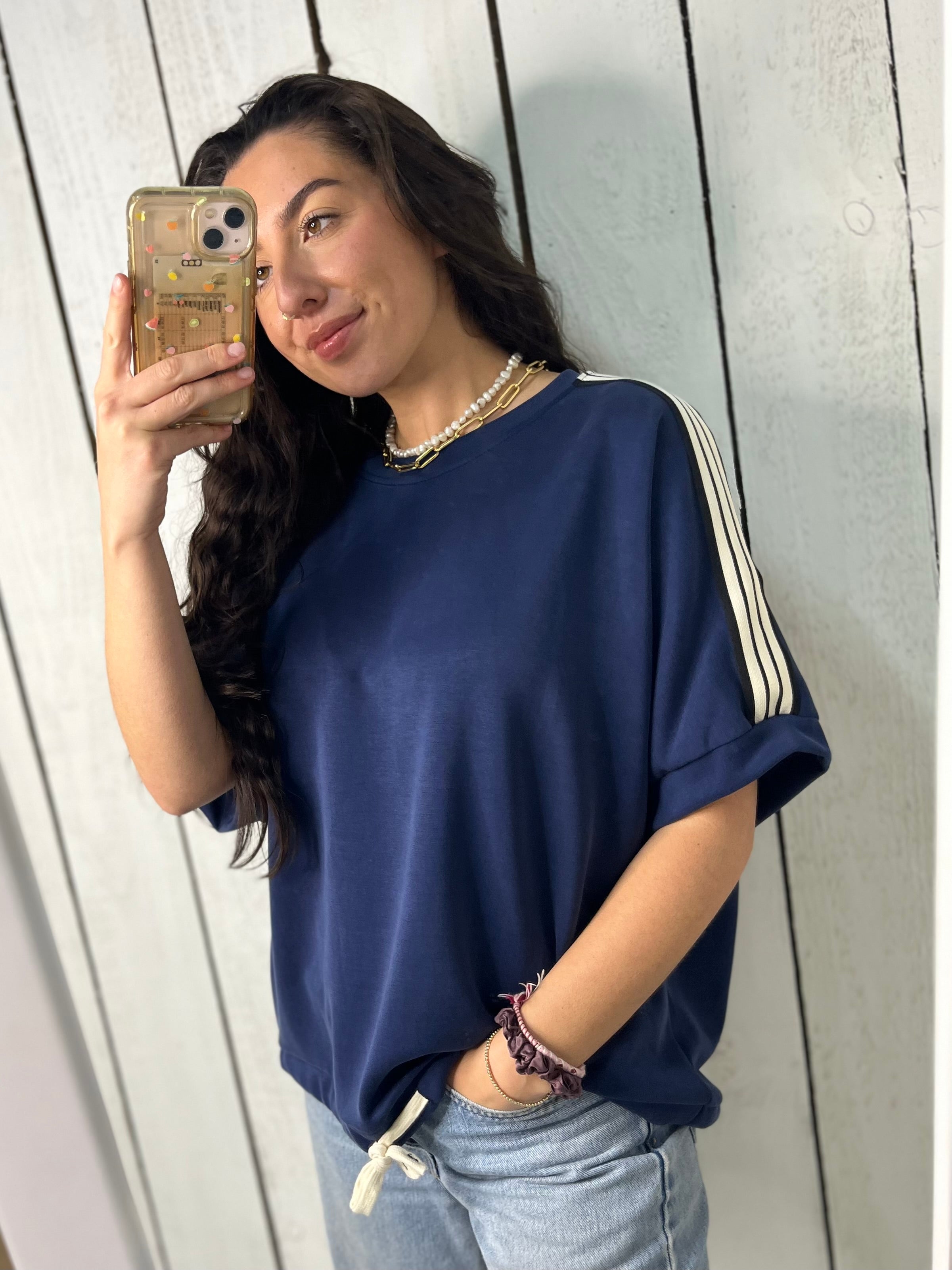 Hazel Side Stripe Top