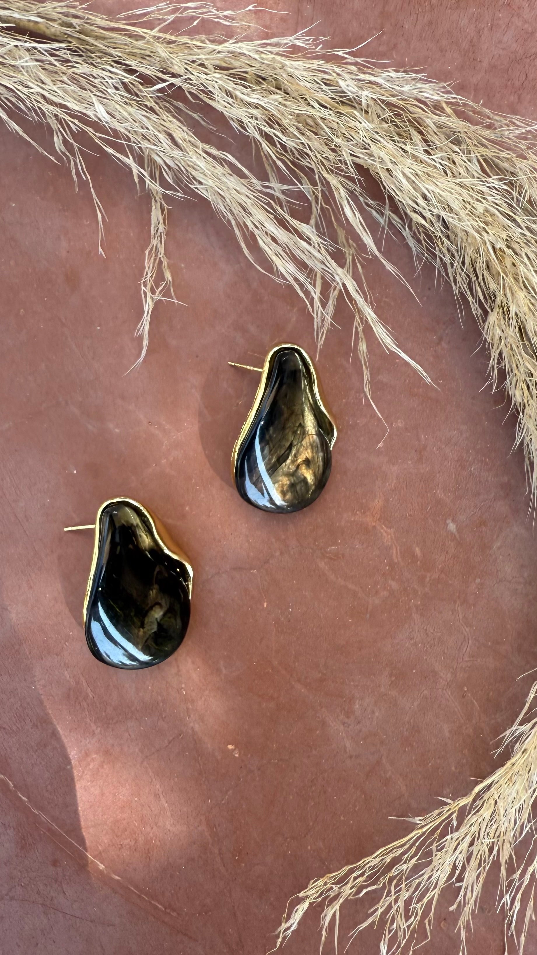 Naima Black Molten Studs