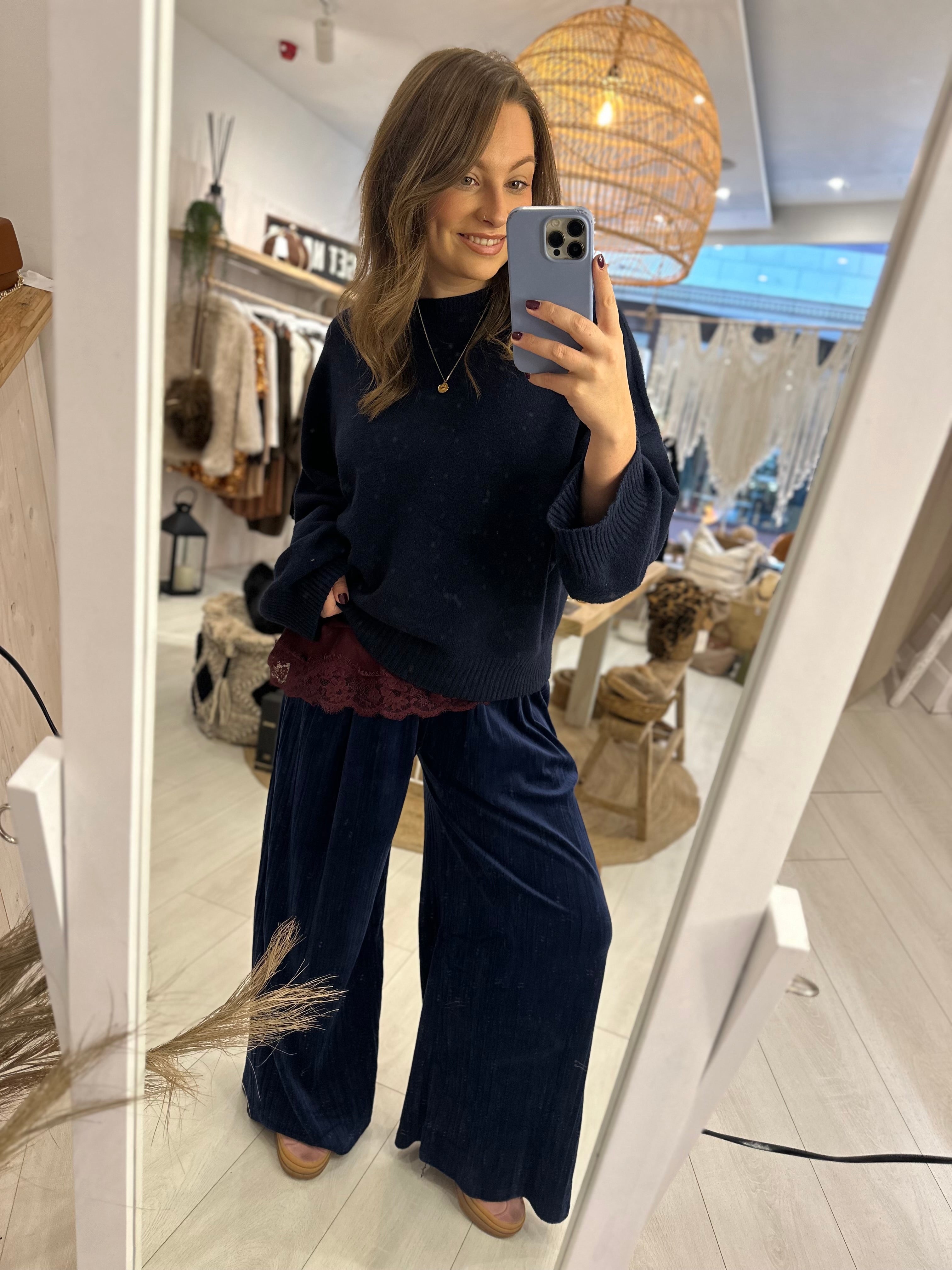 Willow Velvet Wide Leg Trousers