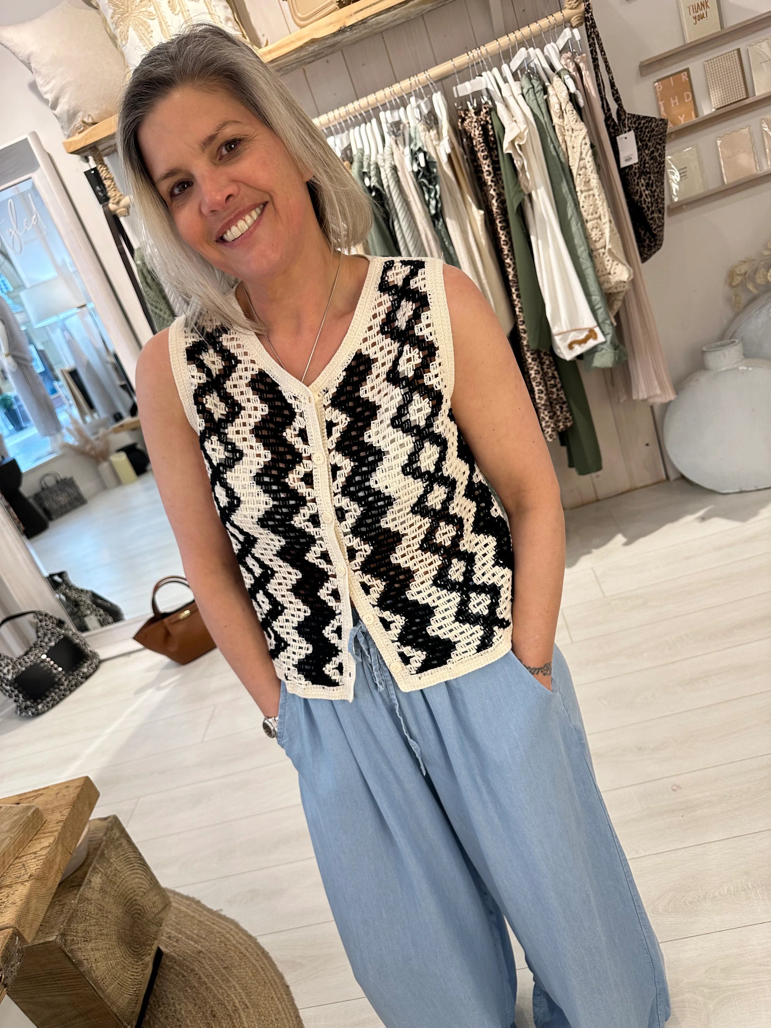 Nia Crochet Waistcoat