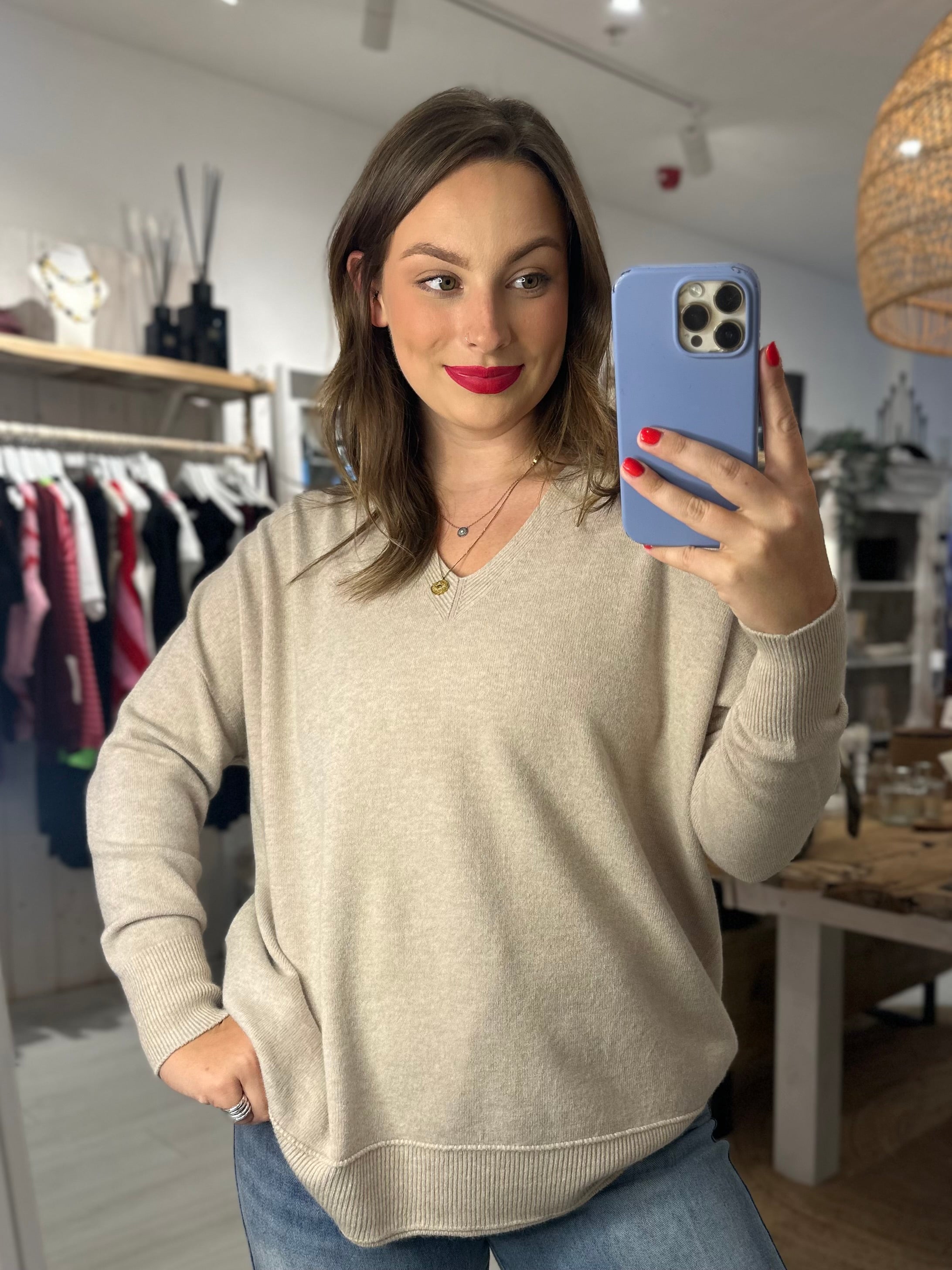 Luxe Arabella V-Neck Knit