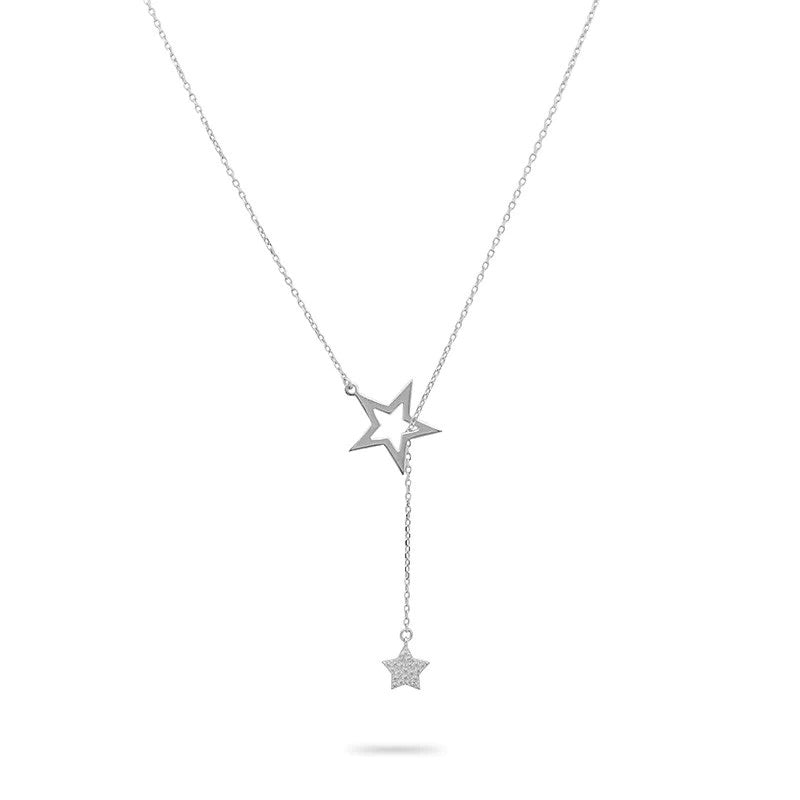 Double Star Lariat Necklace