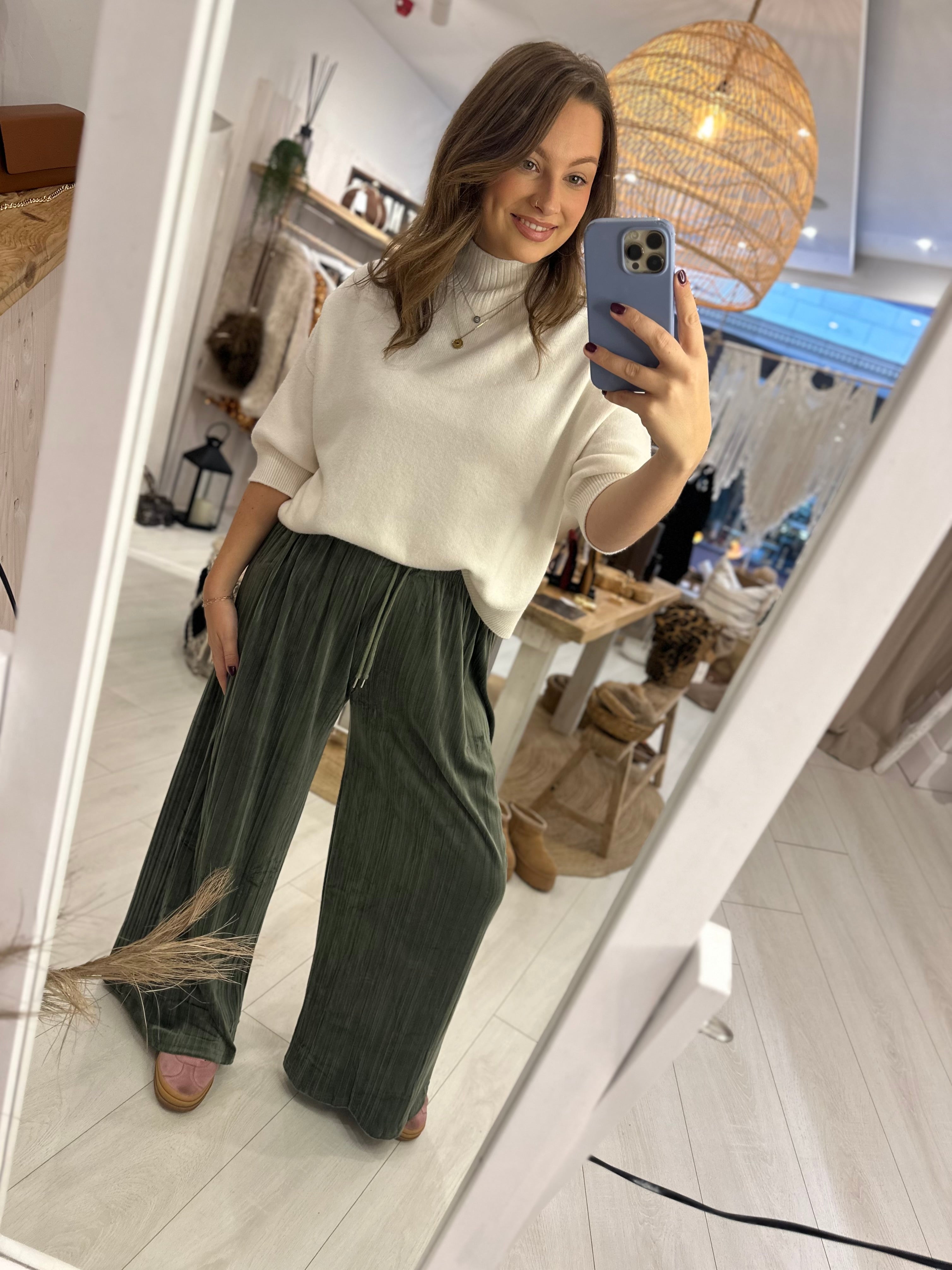 Willow Velvet Wide Leg Trousers