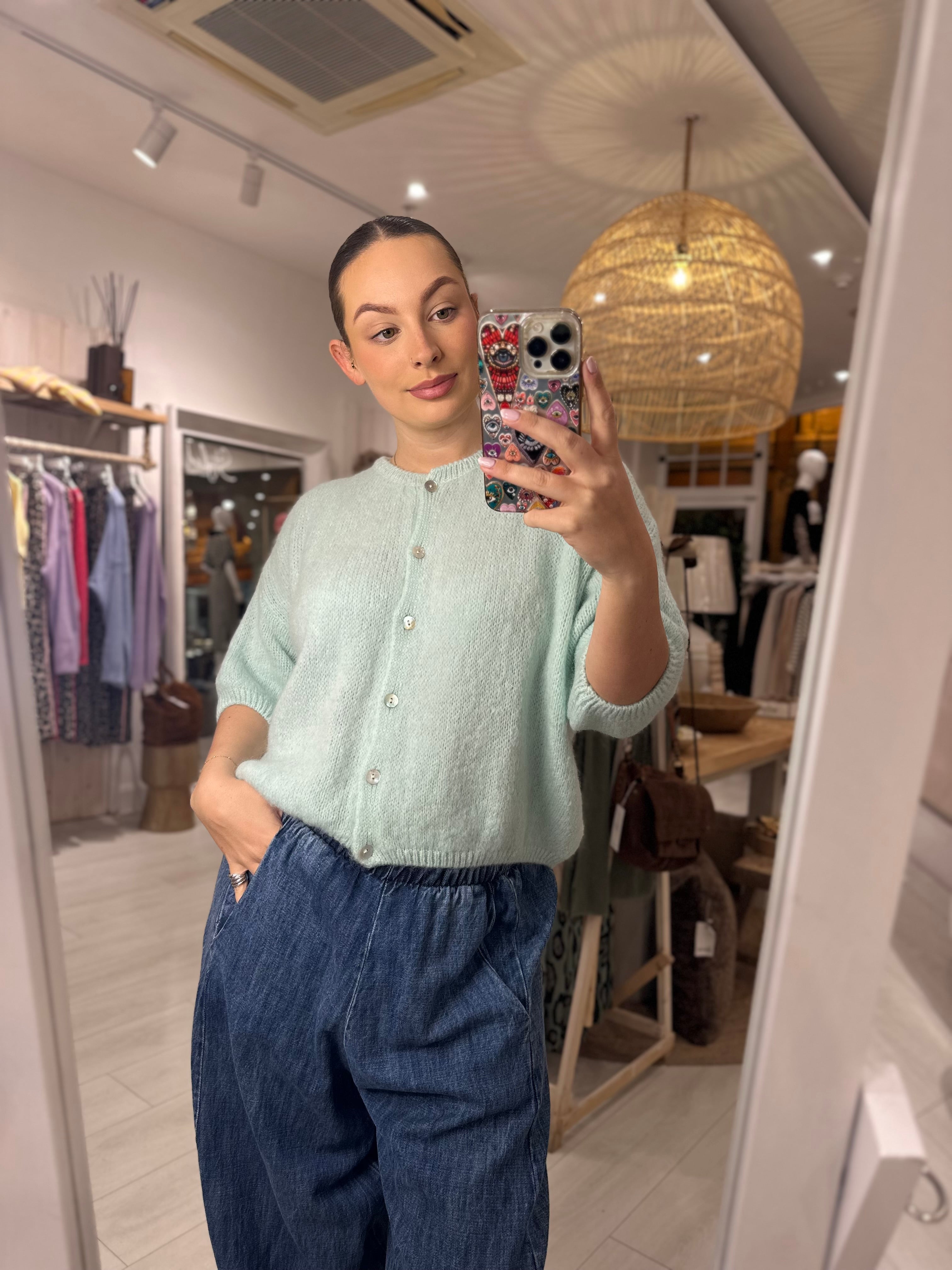 Maddie Mohair Short Sleeved Cardigan