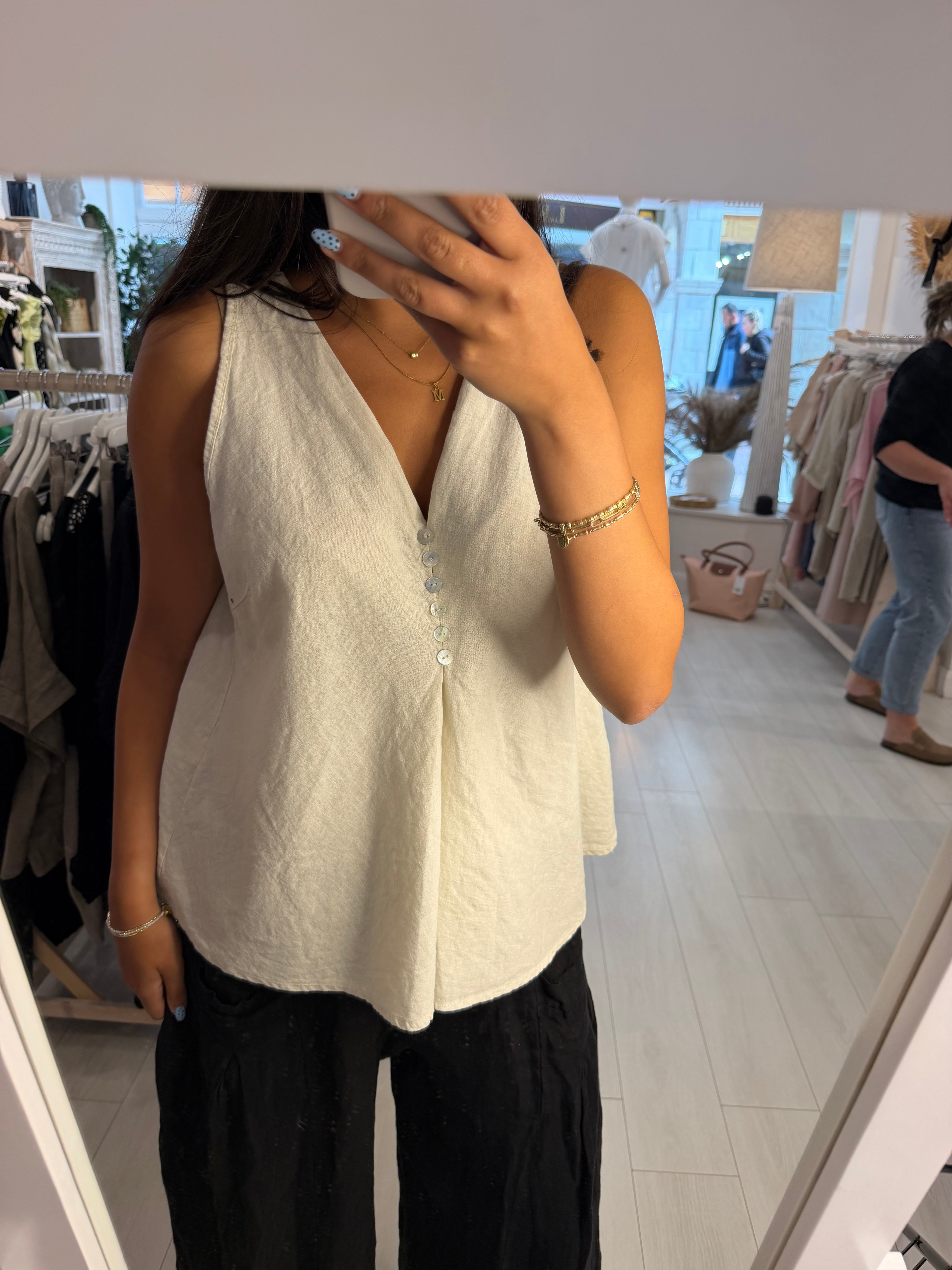 Klara Linen Sleevless Top
