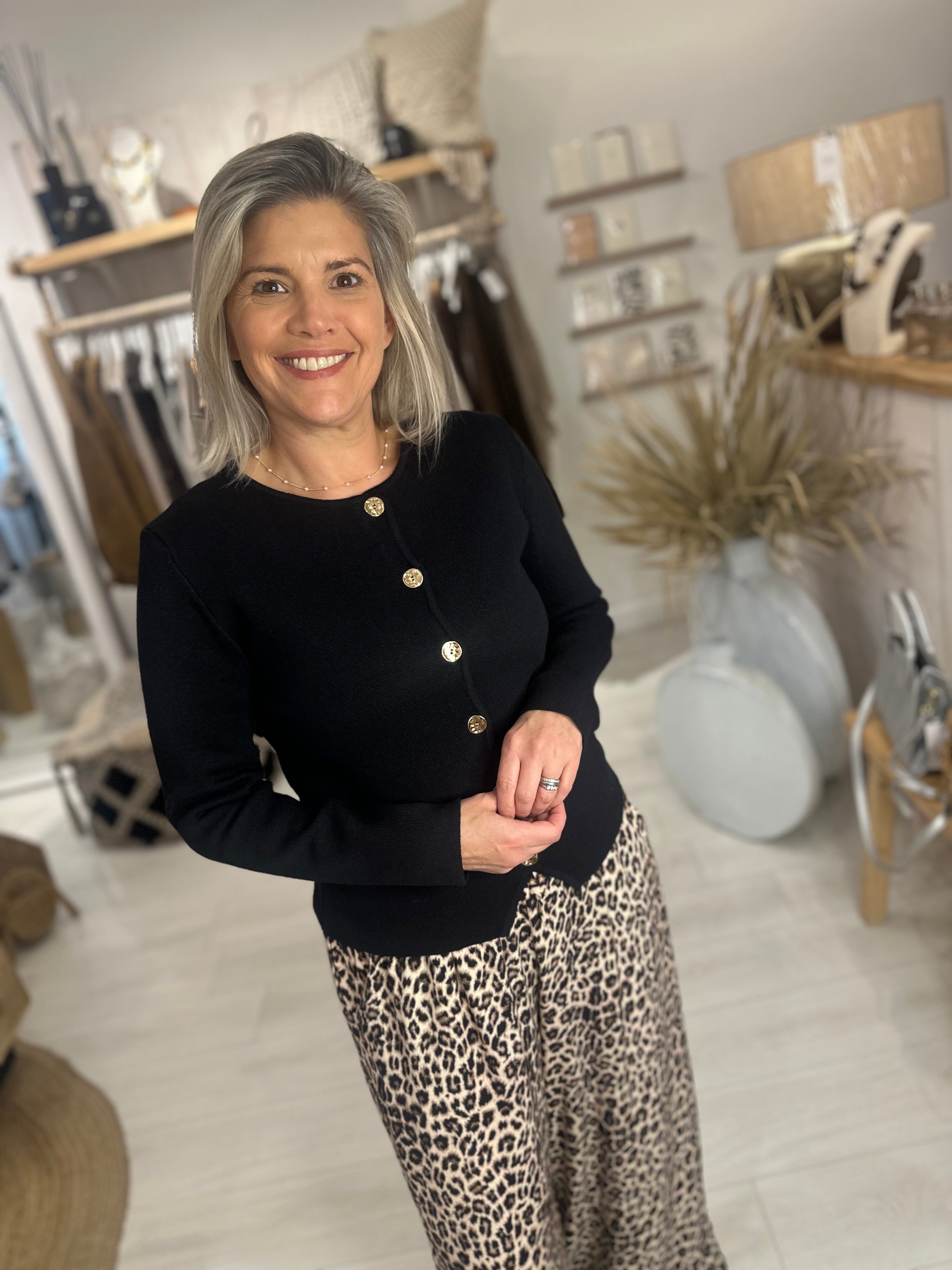 Tate Gold Button Cardigan