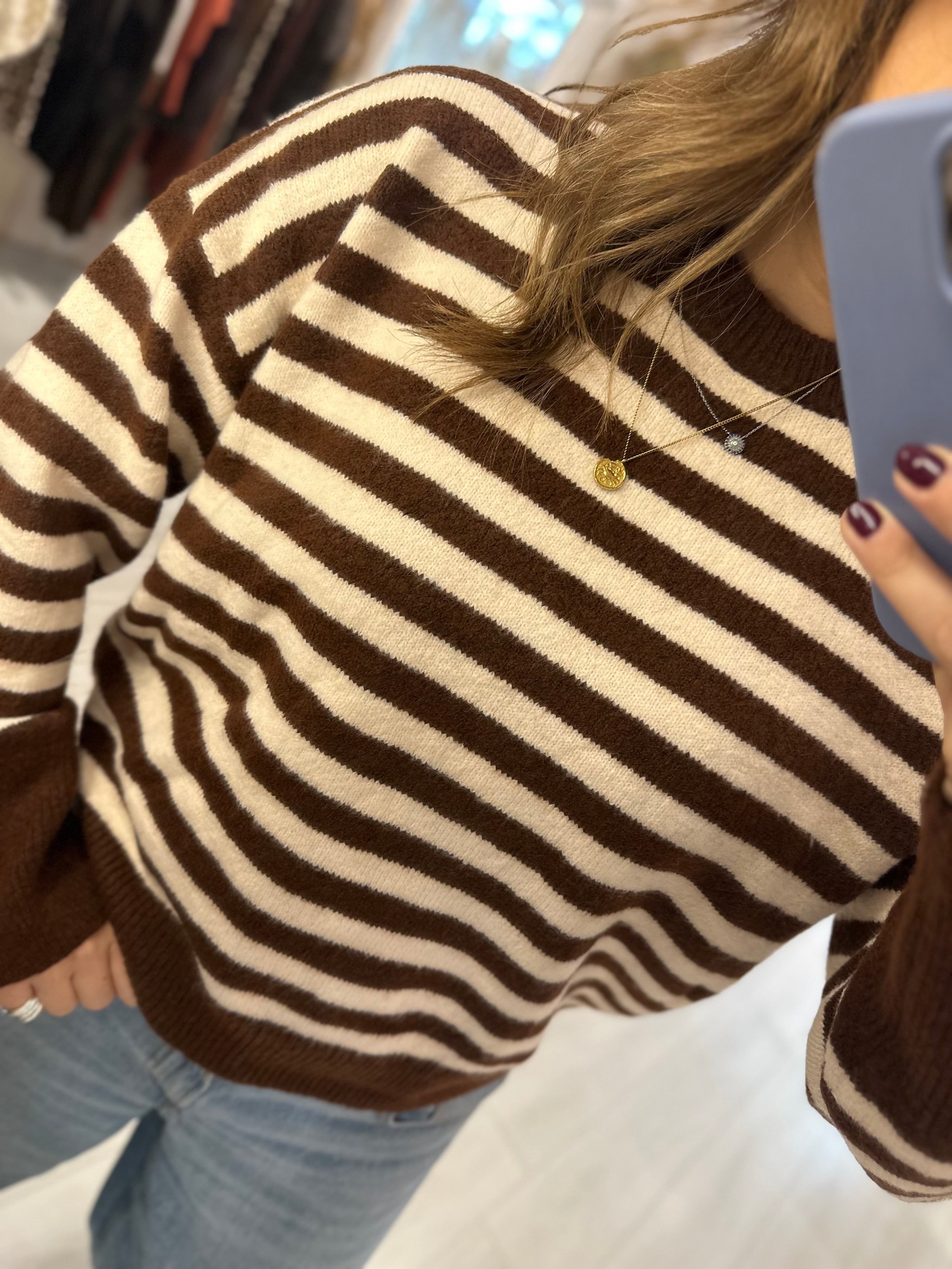 Lila Striped Knit Jumper