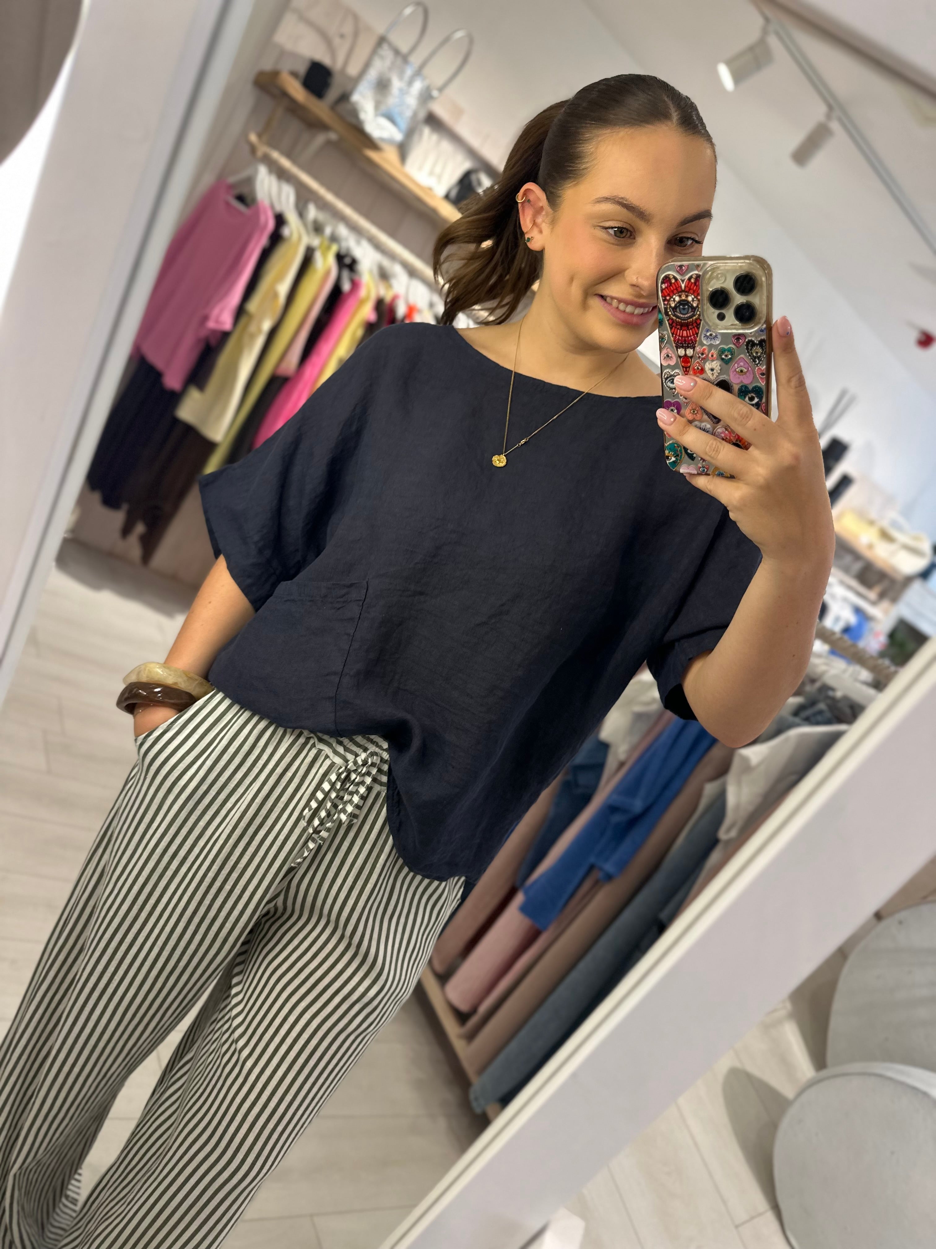 Olive Round Neck Top