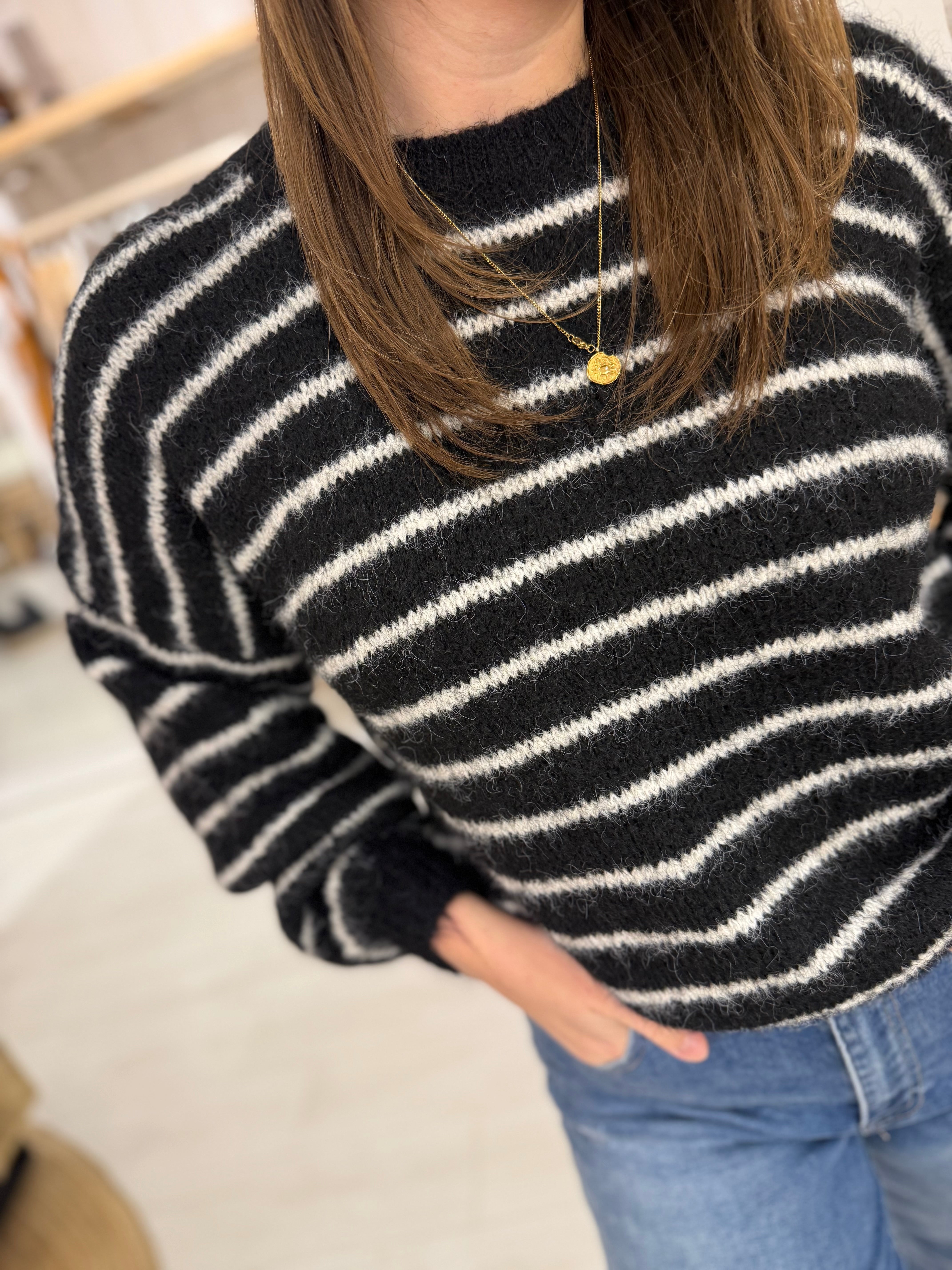 Hazel Striped Wool Blend Knit