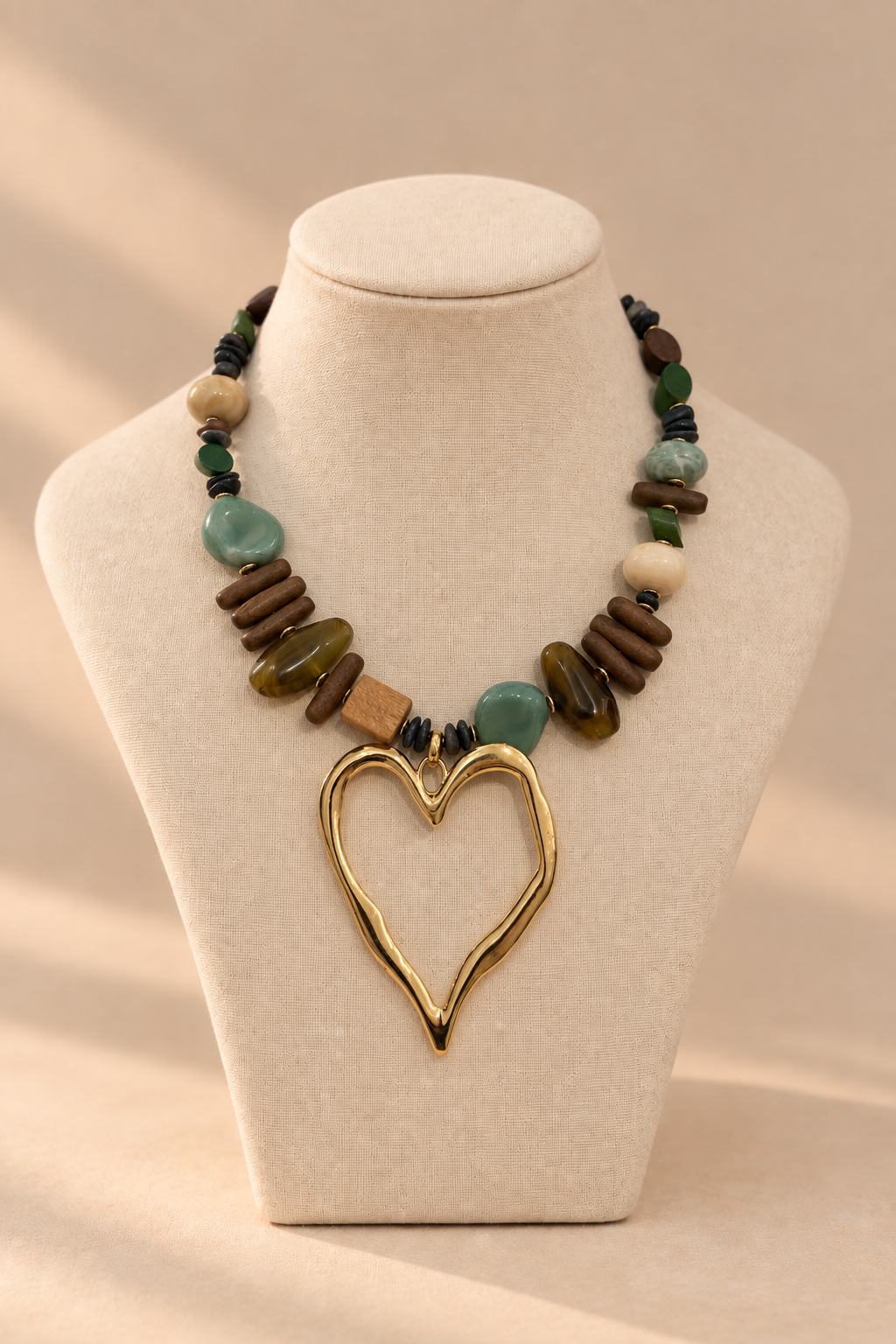 Chunky Heart Pendant Necklace