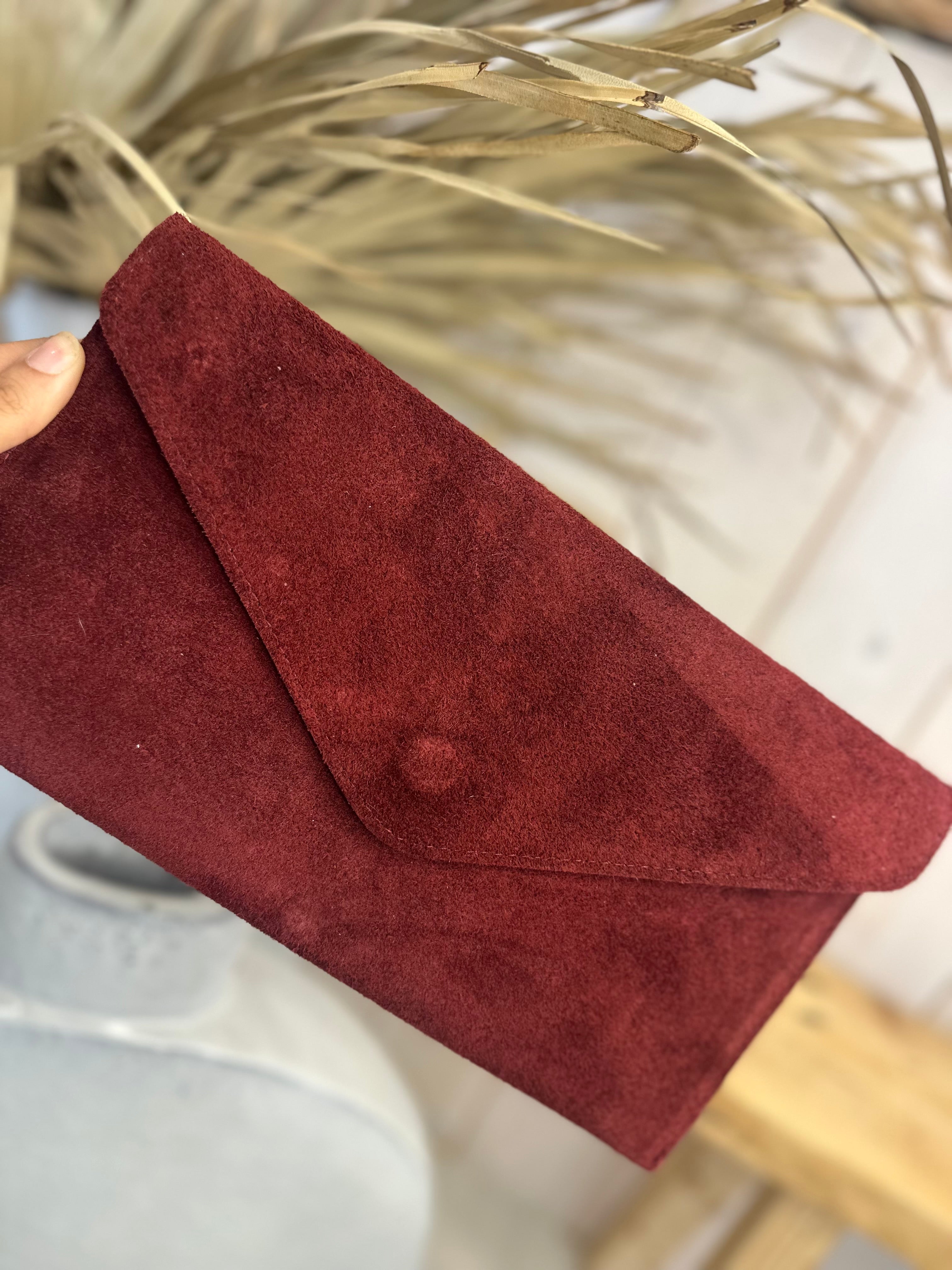 Alissa Suede Leather Clutch