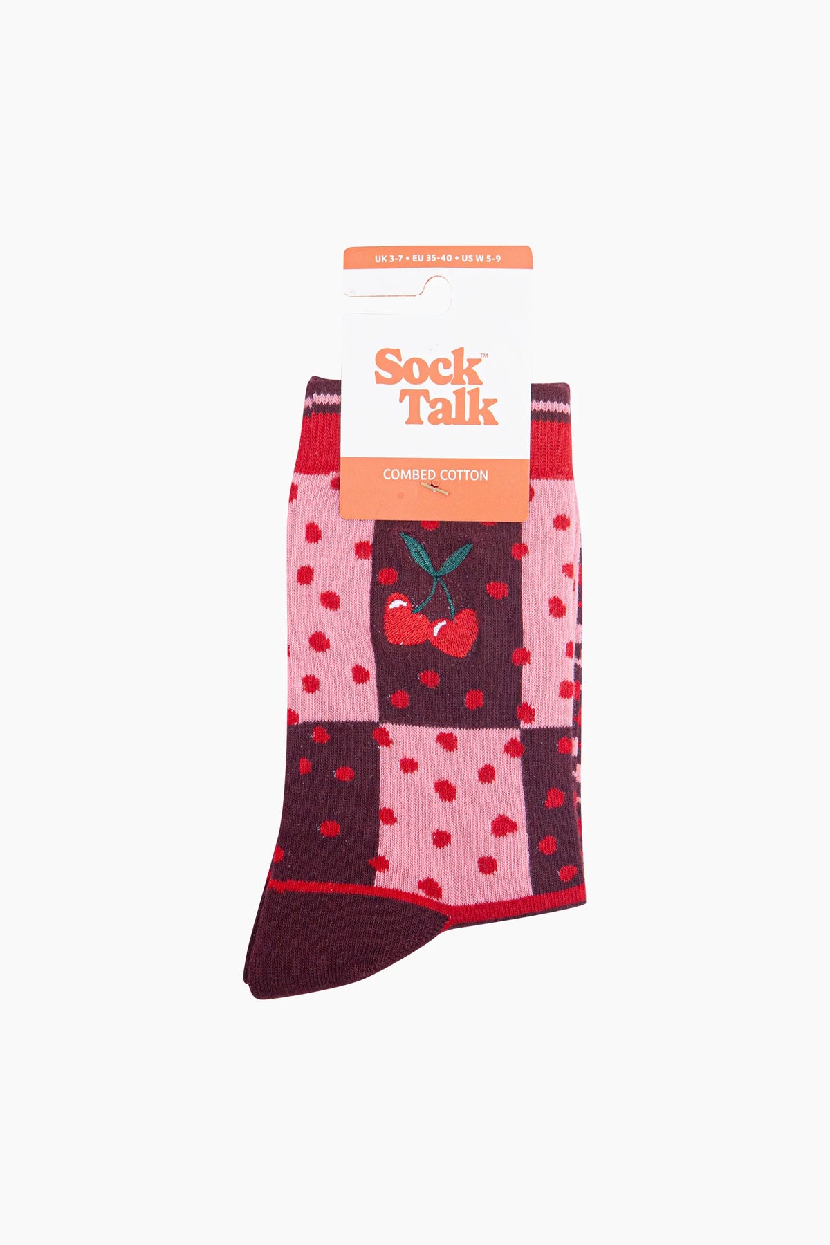 Heart Cherry Combed Embroidered Socks