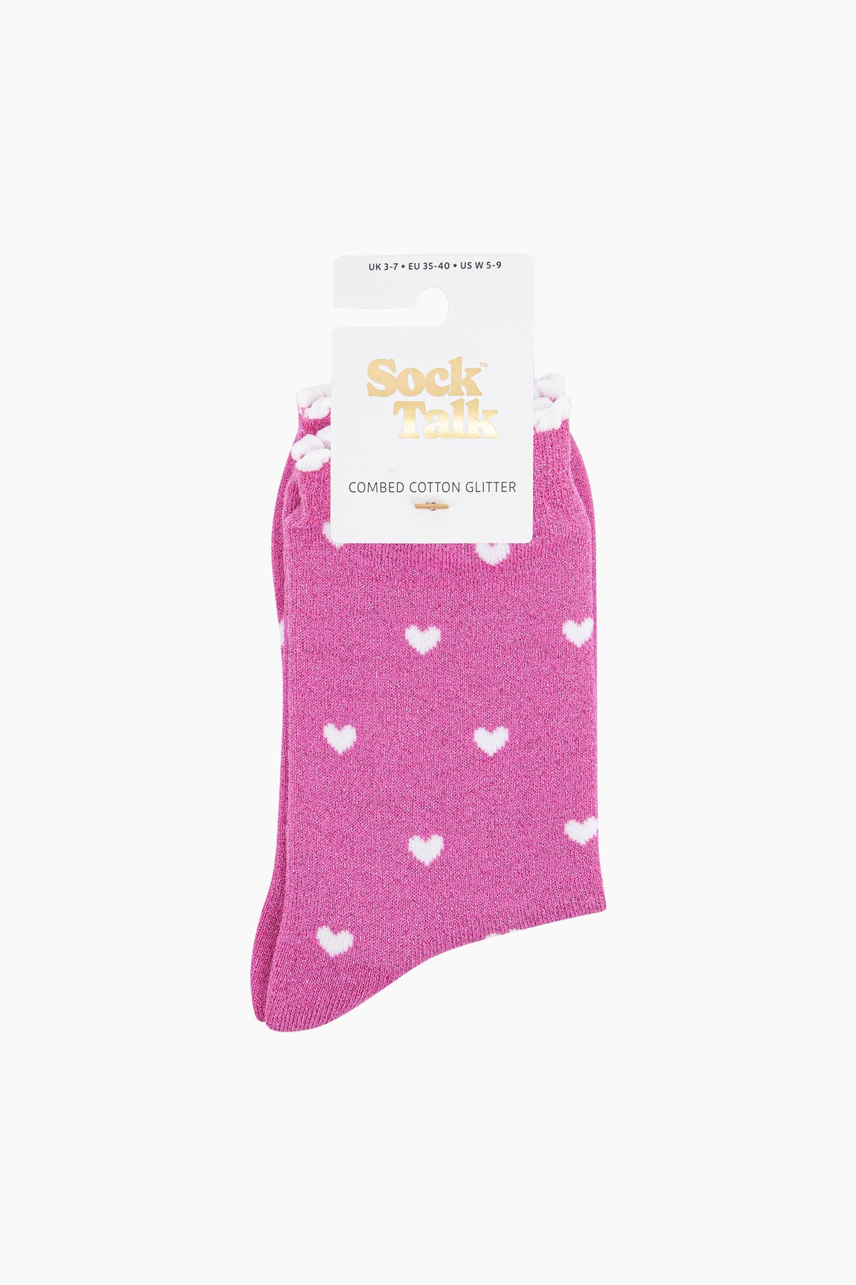 Heart Glitter Cotton Socks
