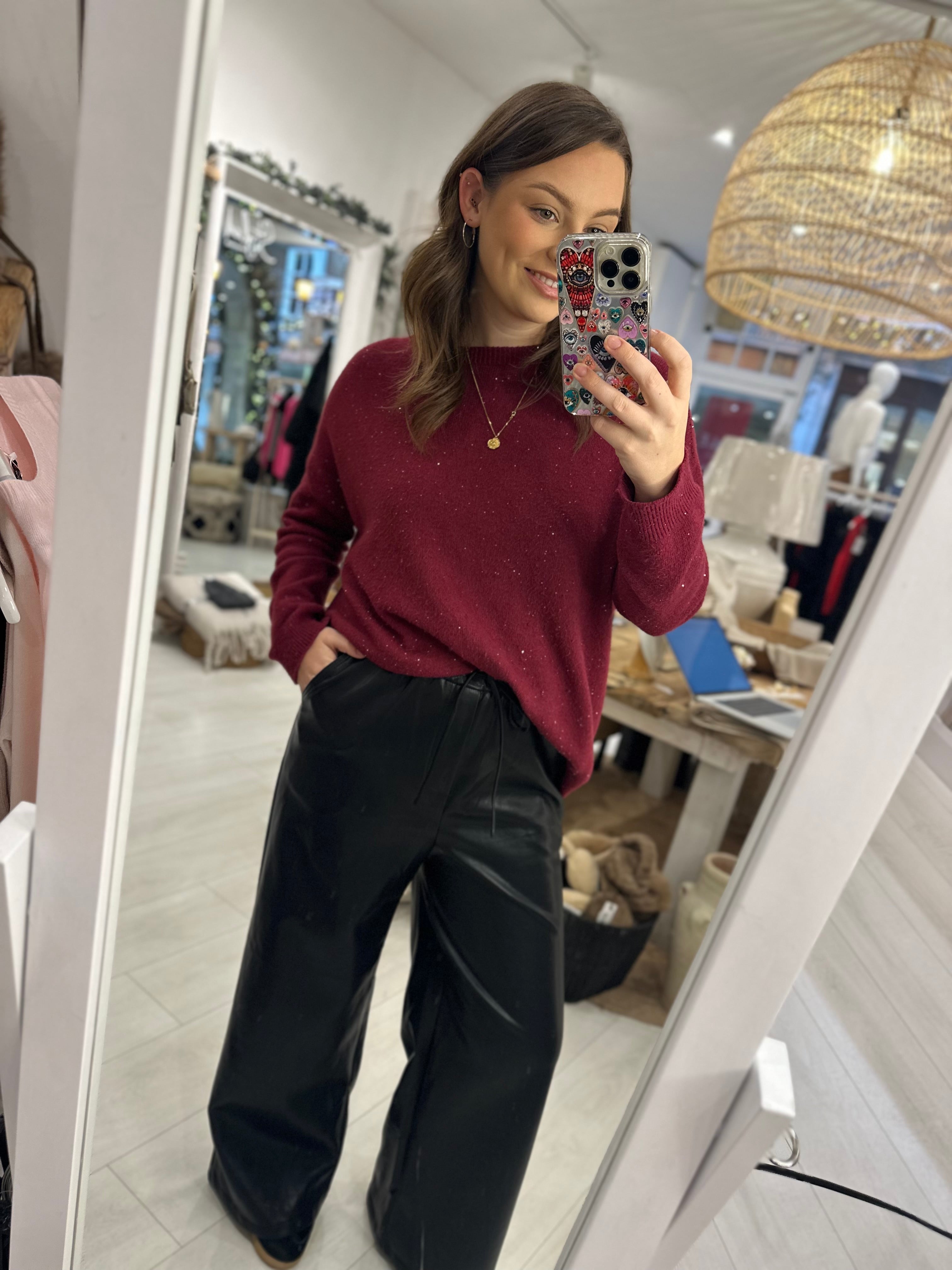 Laura Faux Leather Wide Leg