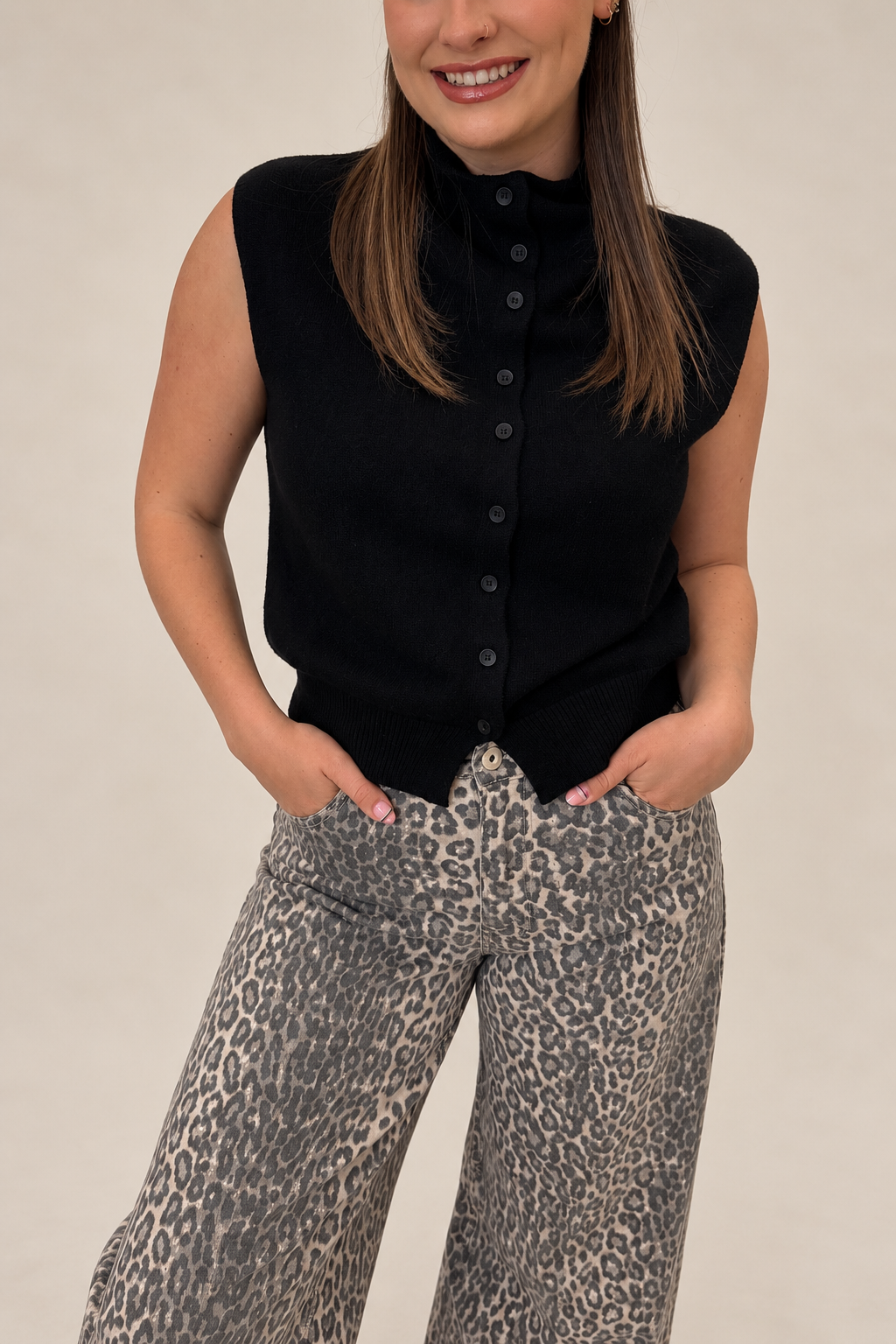 Bettie Button Front Knit