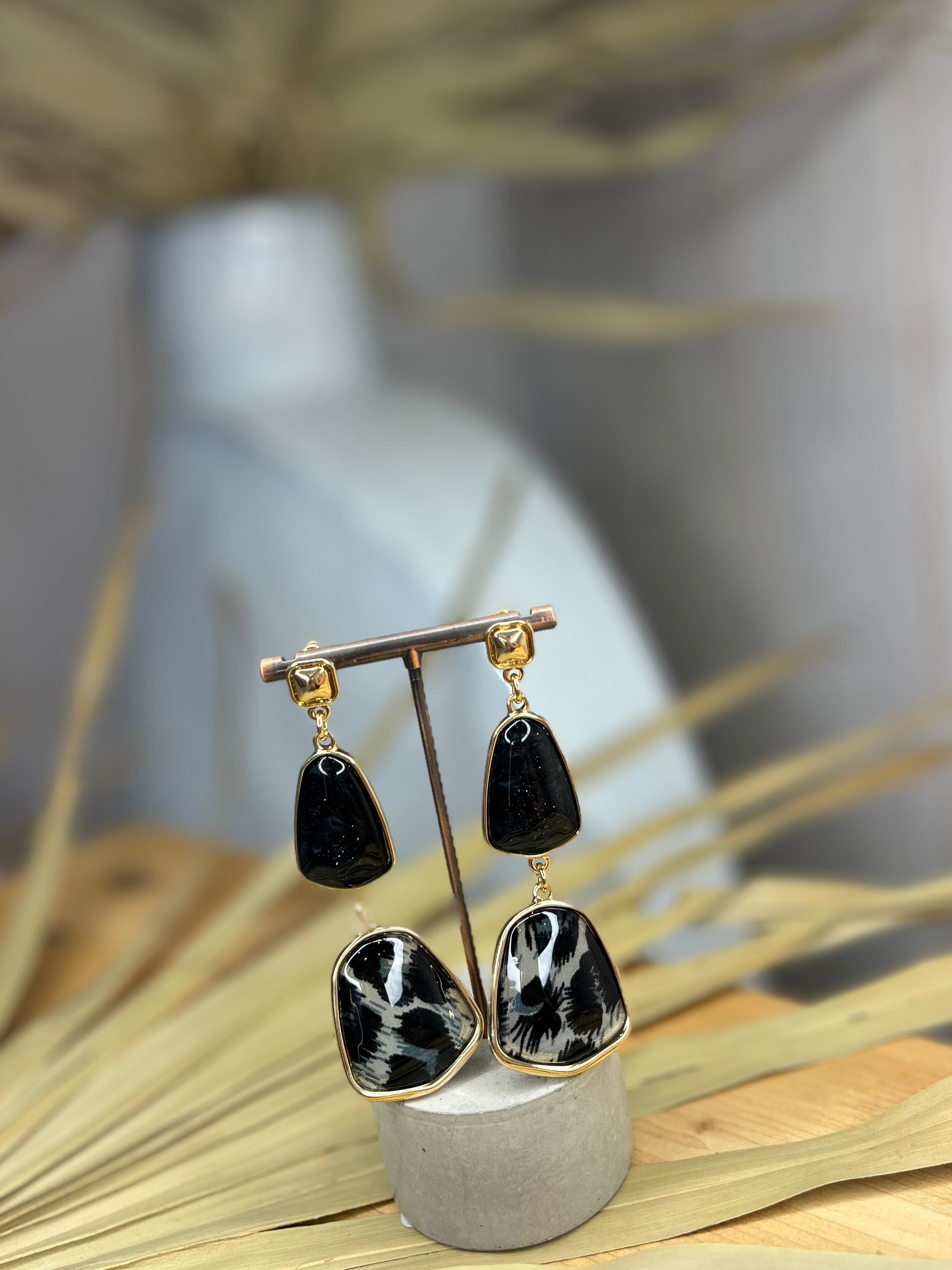 Iridescent Molten Leopard Earrings