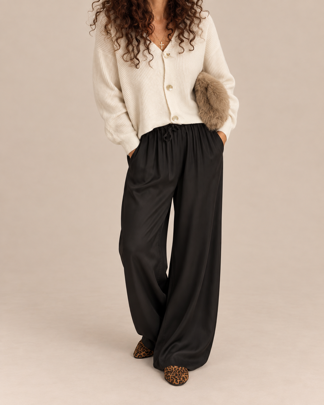 Ivy Satin Wide Leg Trouser