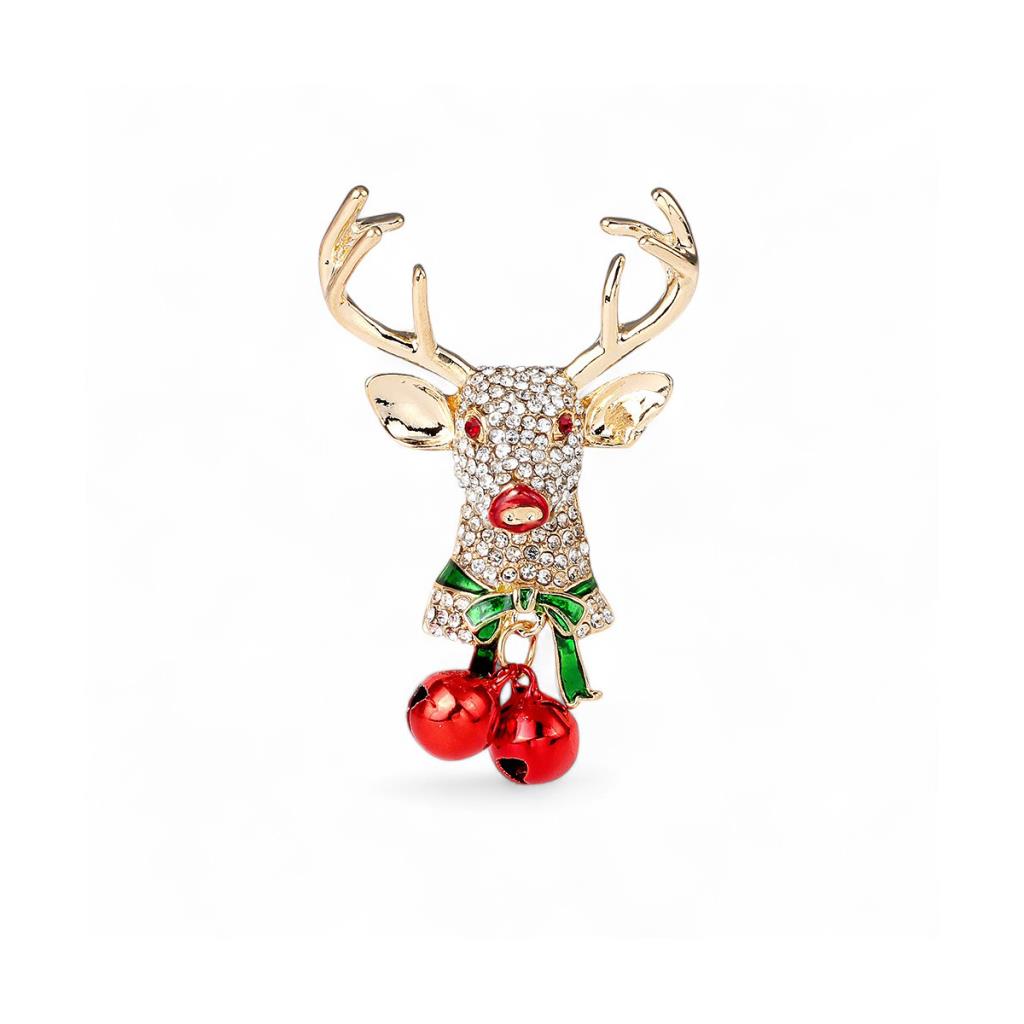 Jingle Bell Reindeer Brooch
