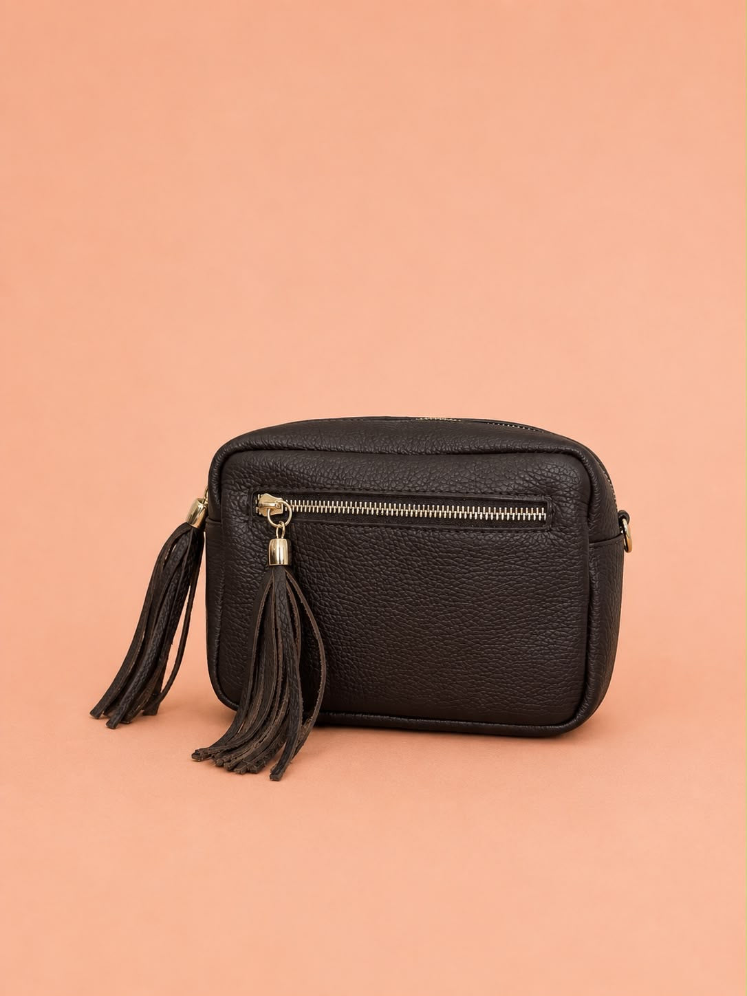 Leather Zip Front Camera Bag