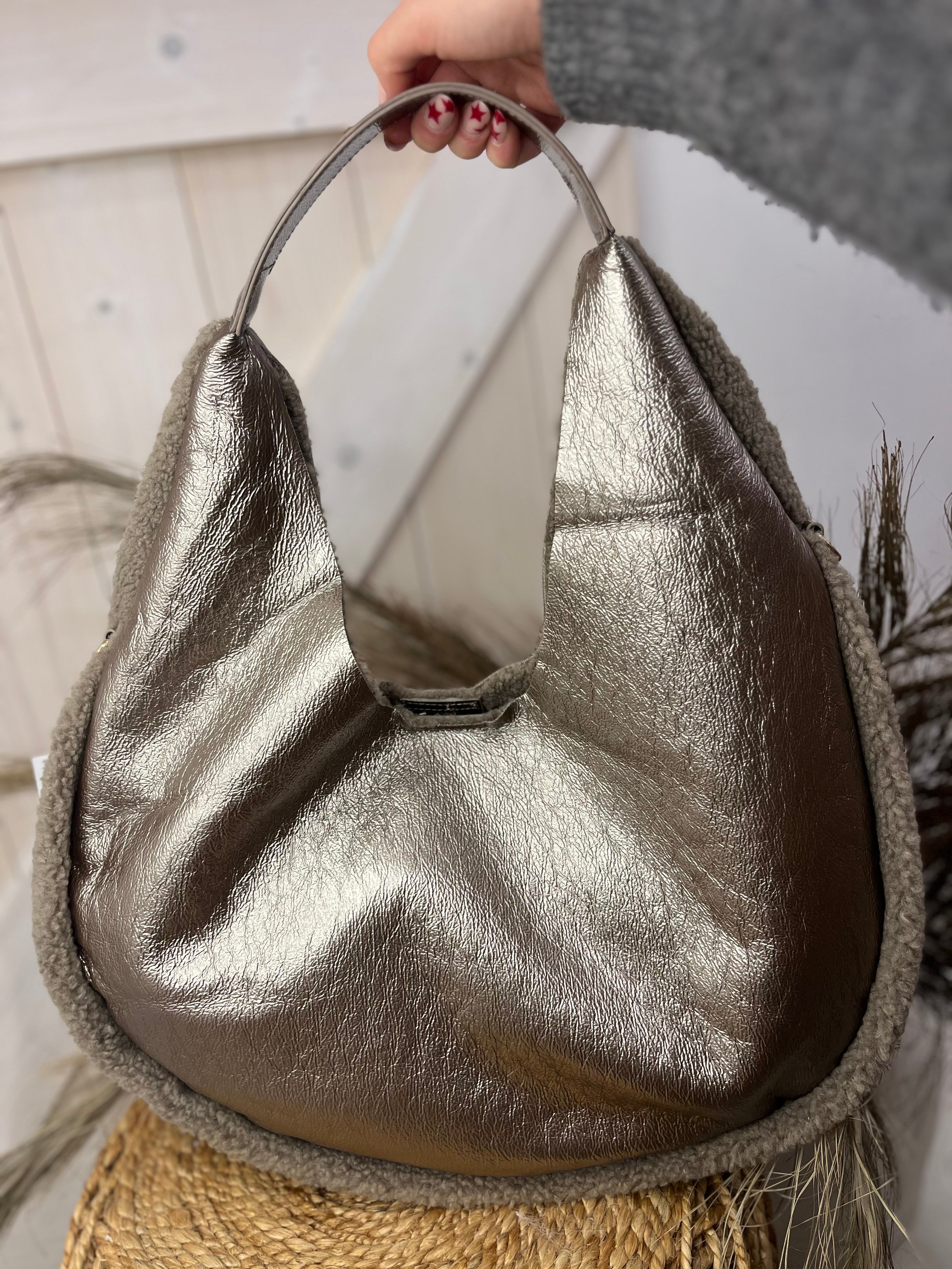 Sherpa Lined Slouch Bag