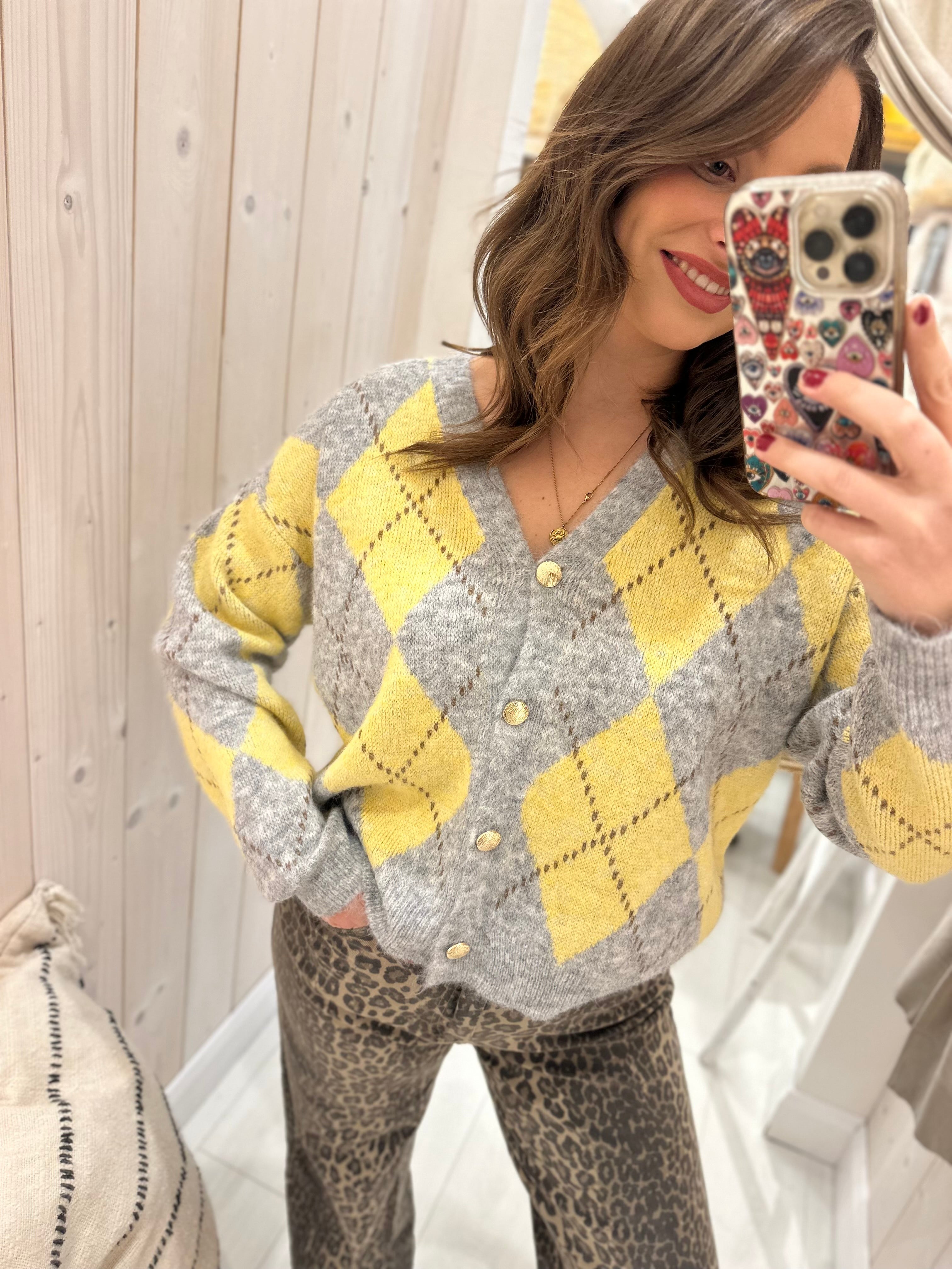 Lulu Chequered Cardigan