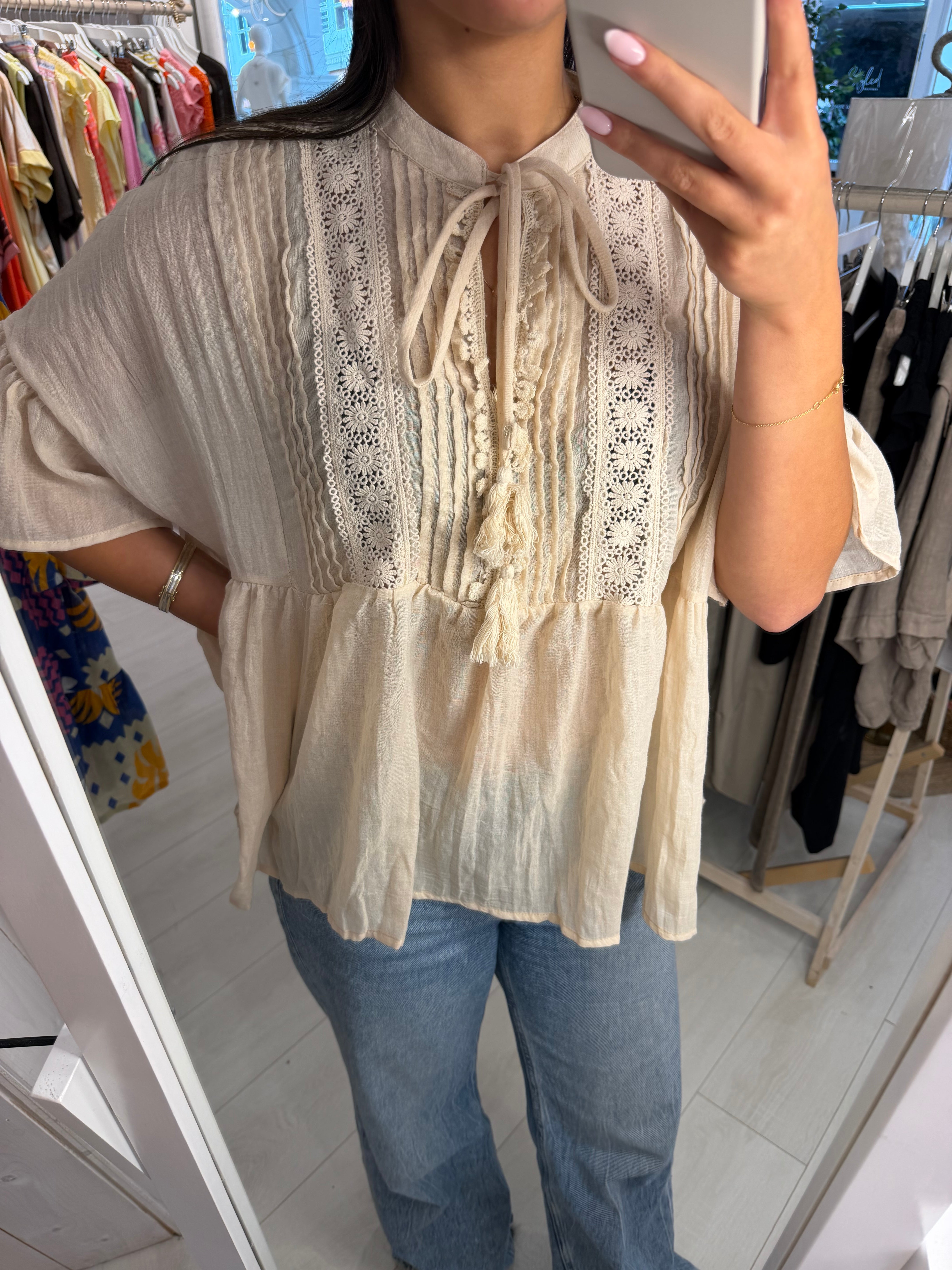 Jemma Crochet Detail Blouse
