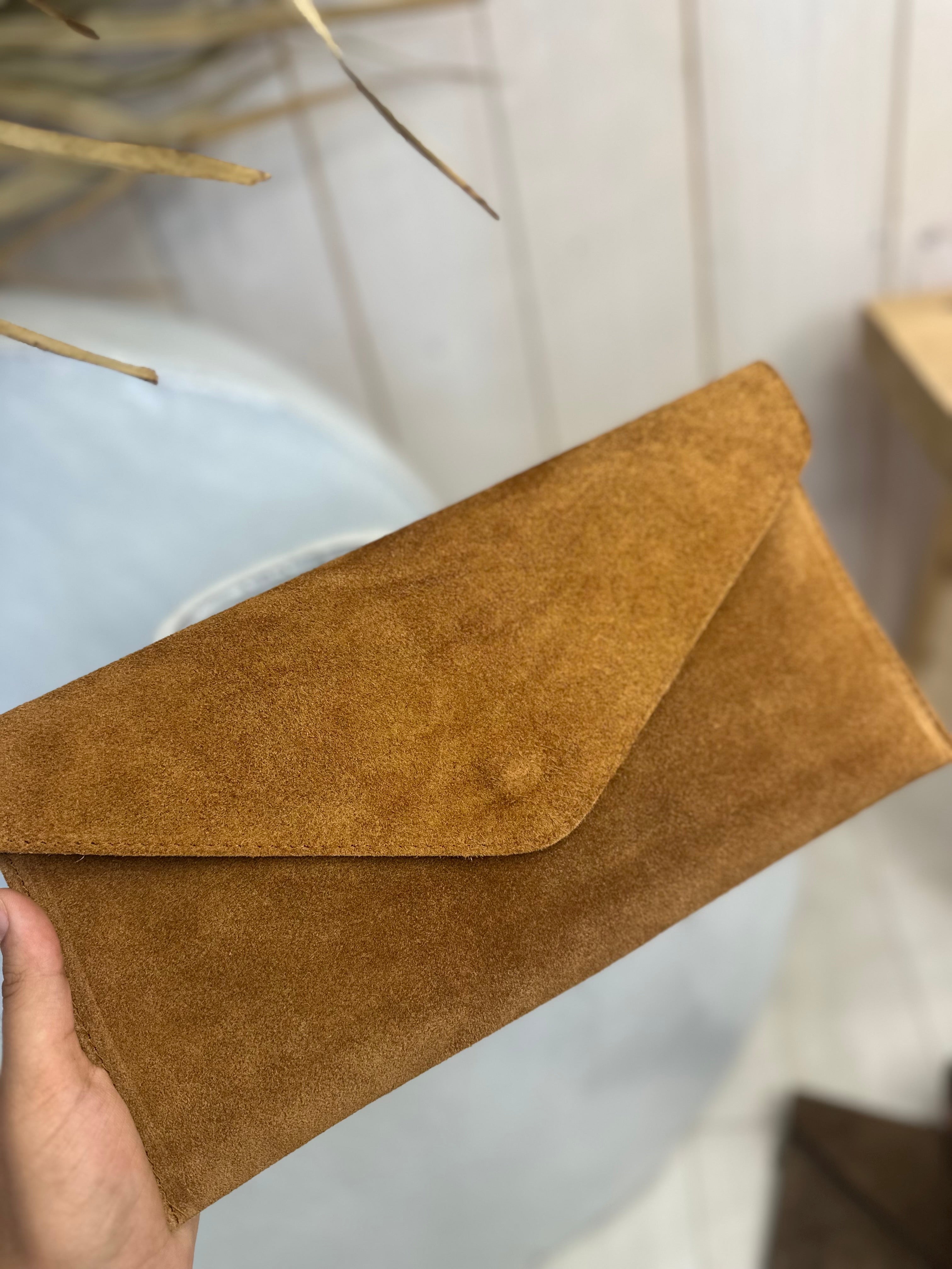 Alissa Suede Leather Clutch
