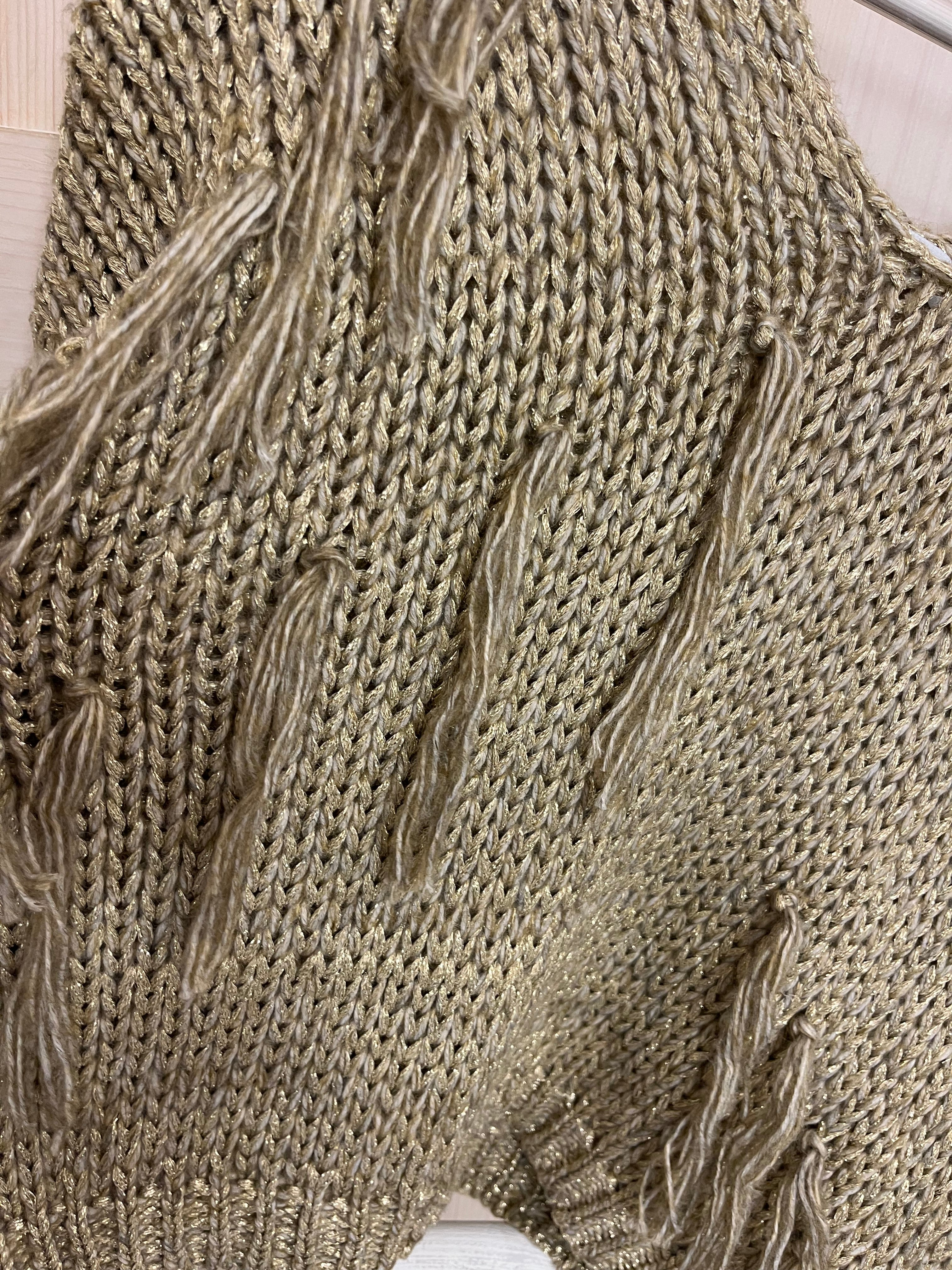 Noa Gold Fringe Knit