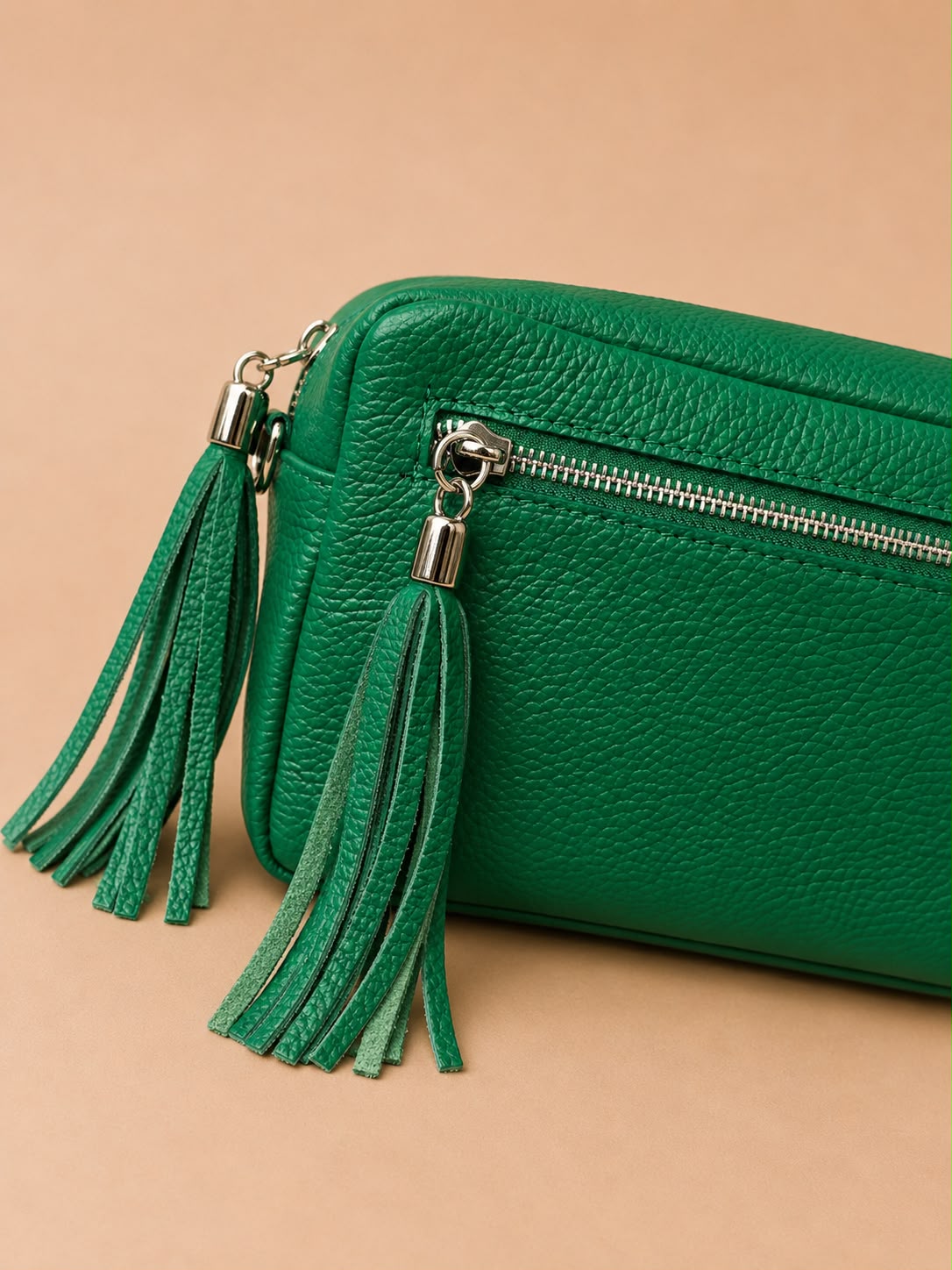 Leather Zip Front Camera Bag
