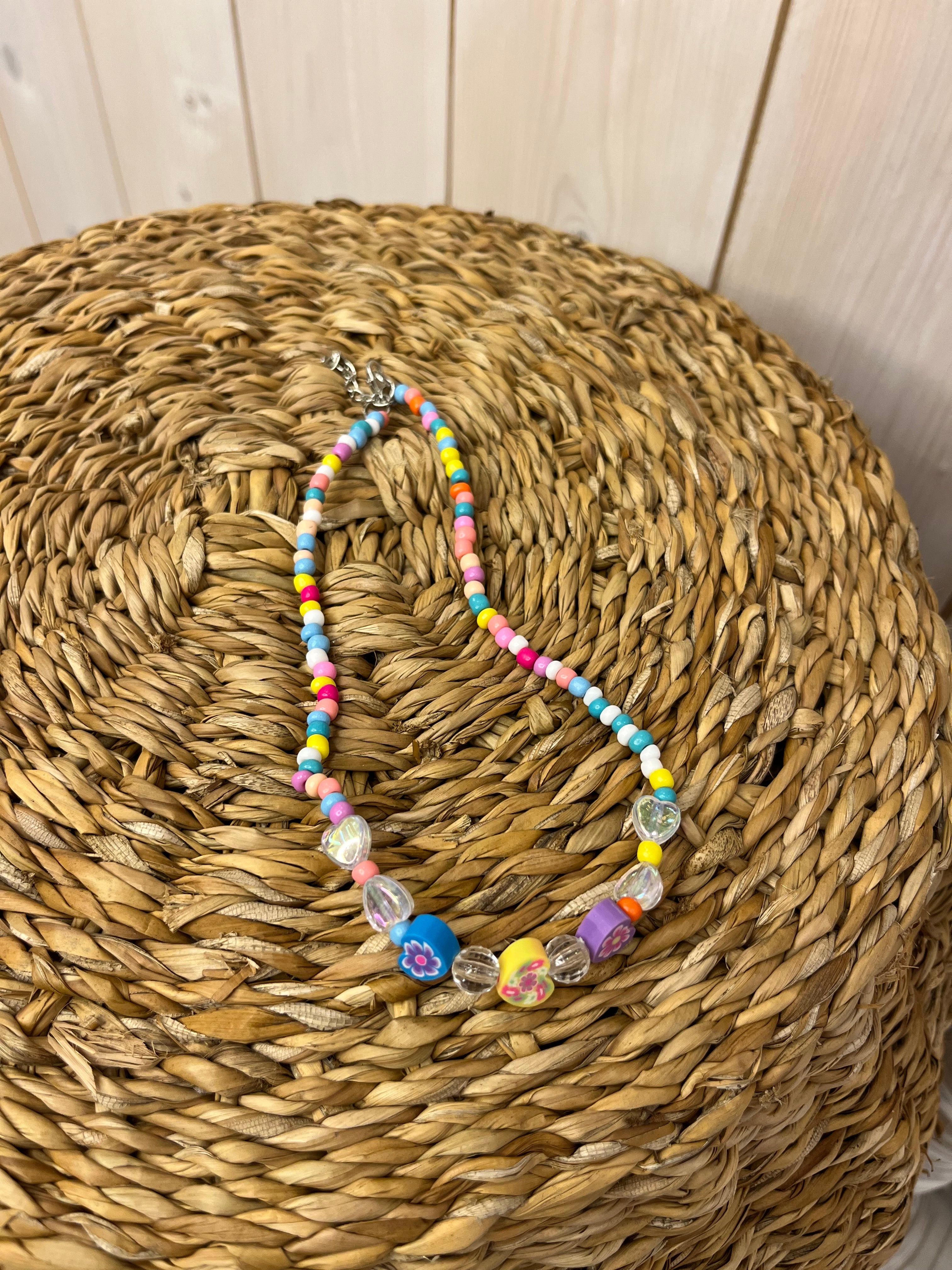Happy  Beaded Necklace