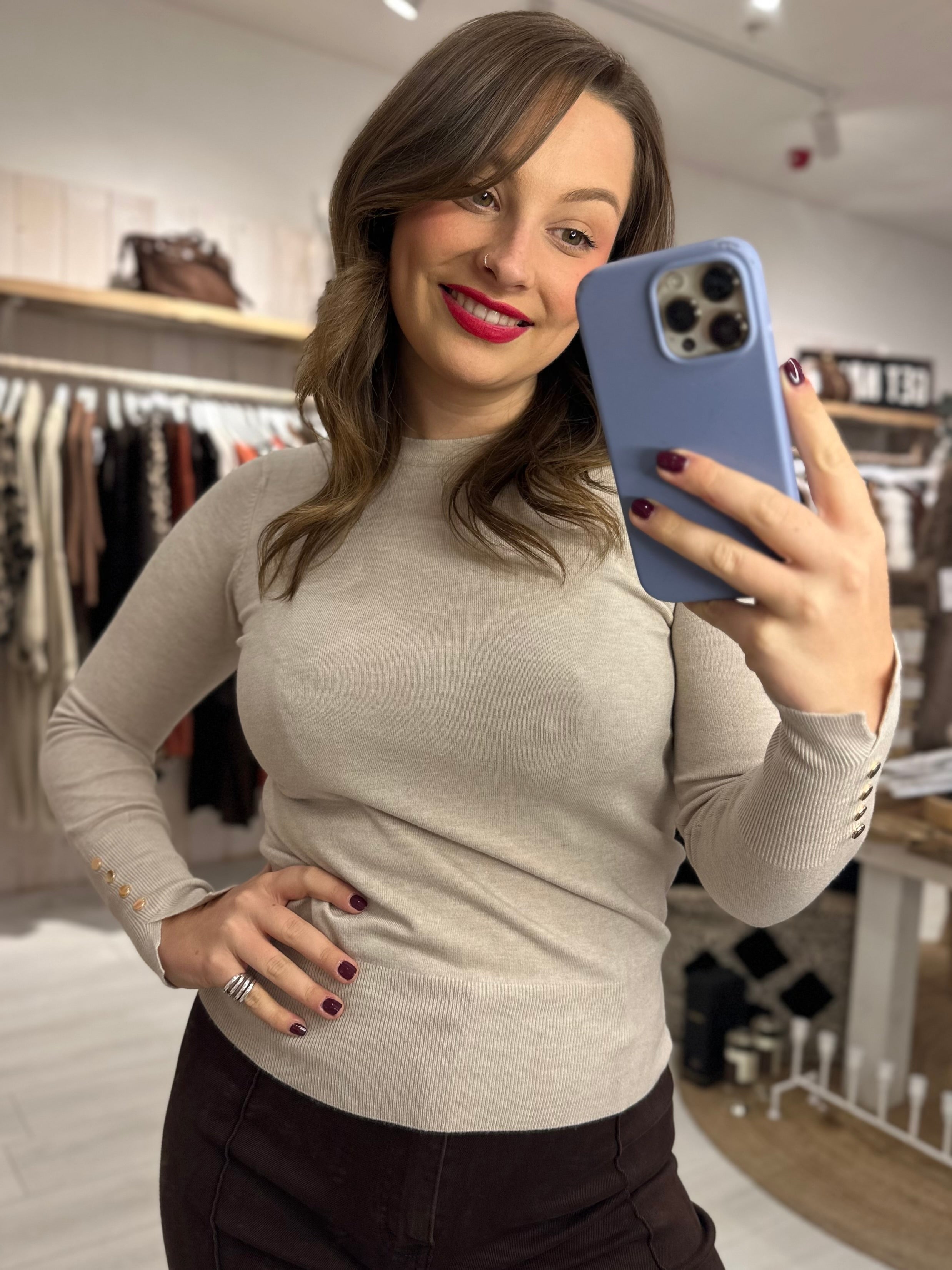 Elsie Gold Button Knit