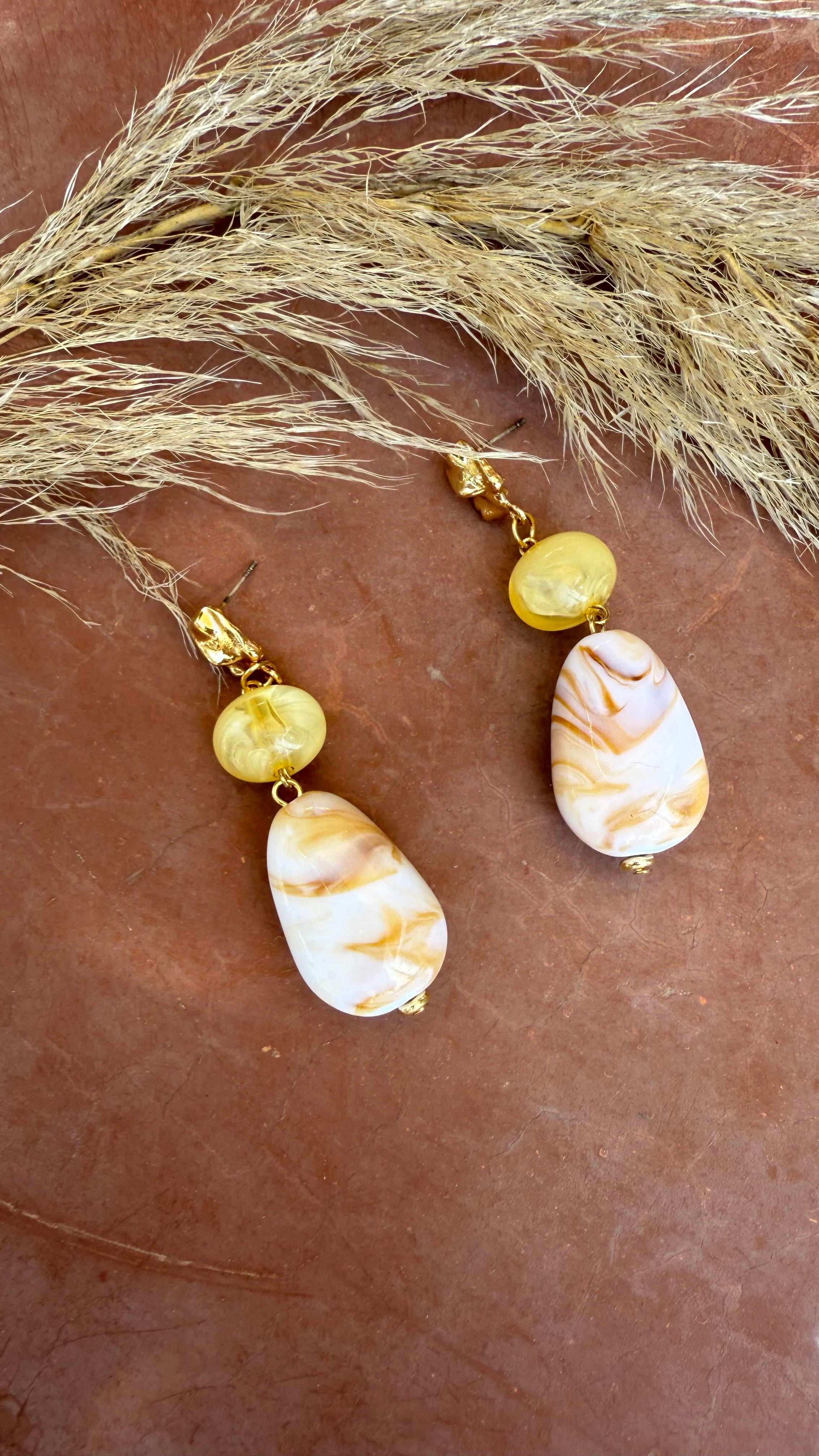 Kenza Yellow Beaded Earrings