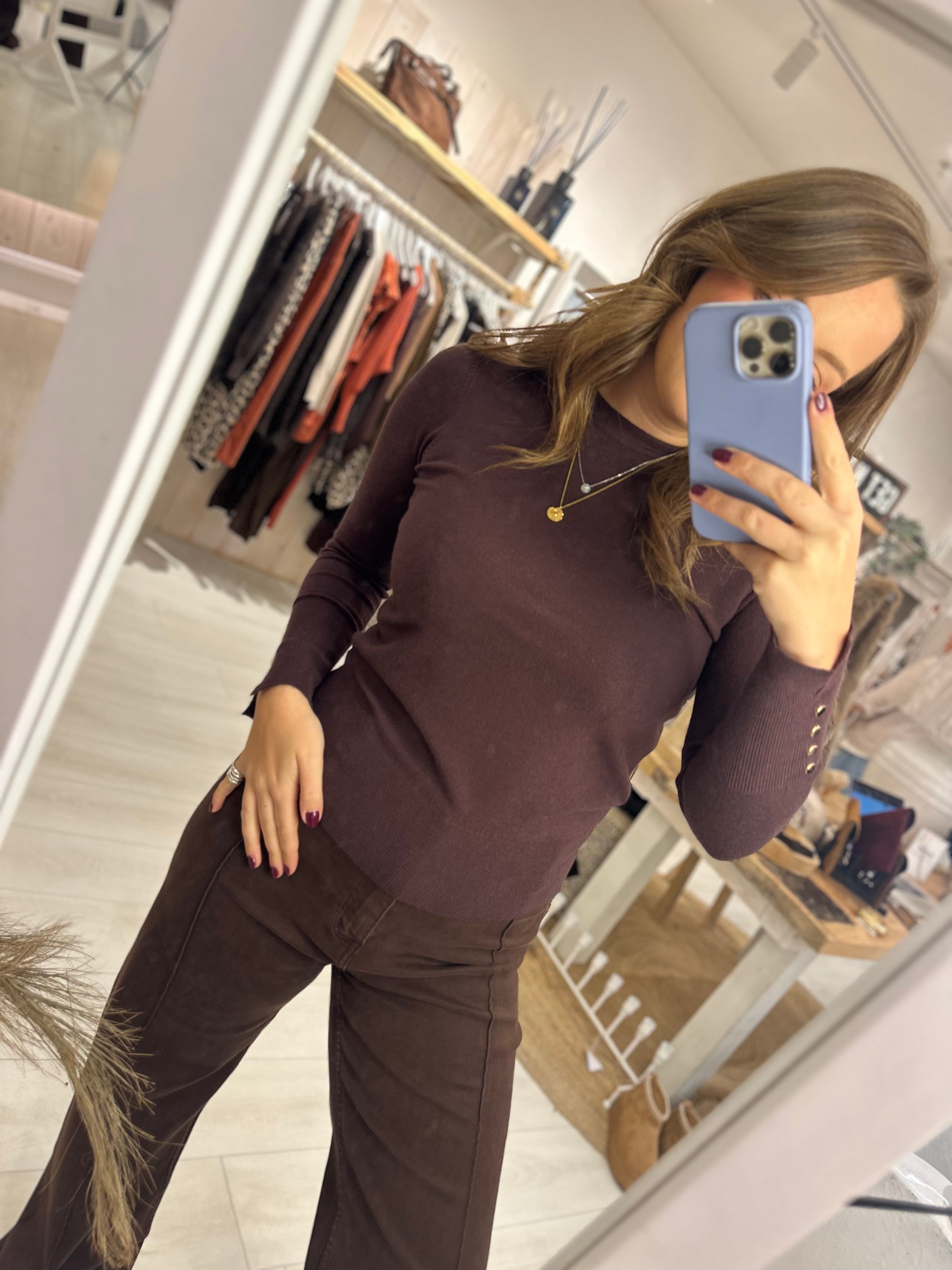 Elsie Gold Button Knit