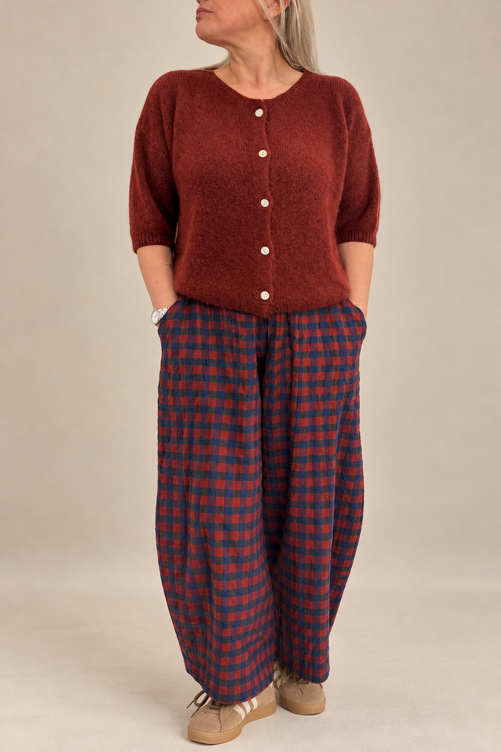 Marlee Checked Barrel Trousers